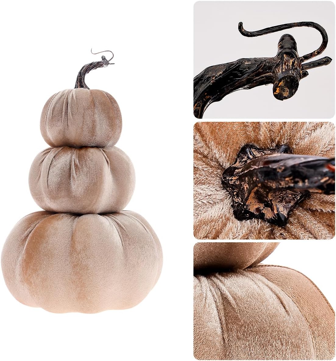Gresorth 126 Inch Velvet Pumpkin Tower Decoration