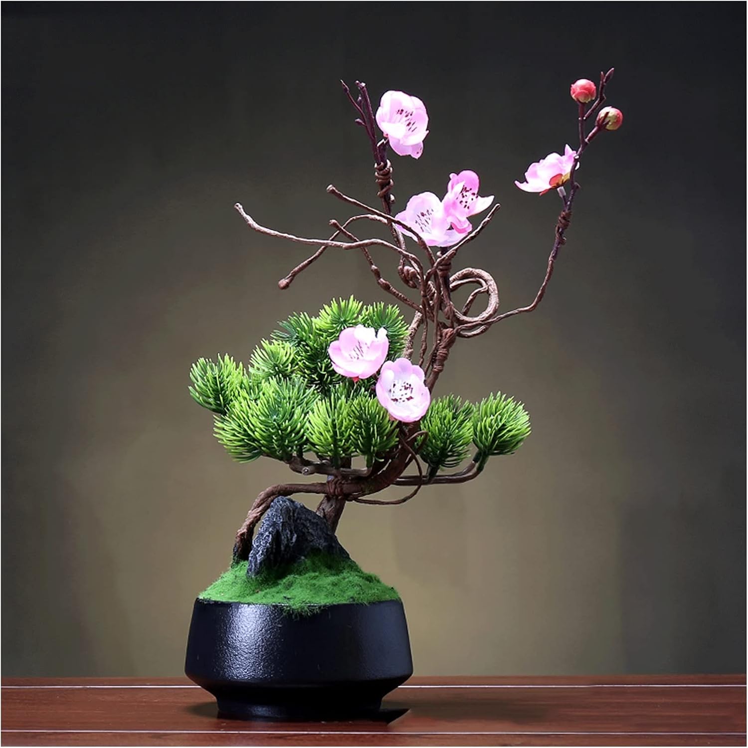 Artificial Pine Bonsai Tree 18 Inches Potted Decorative Plant