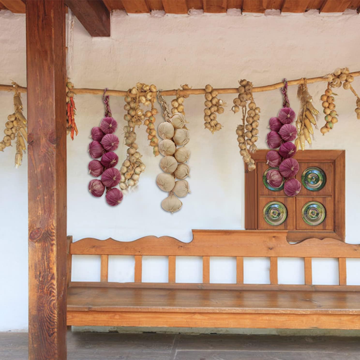 Woration Artificial Garlic and Onion Decor Set