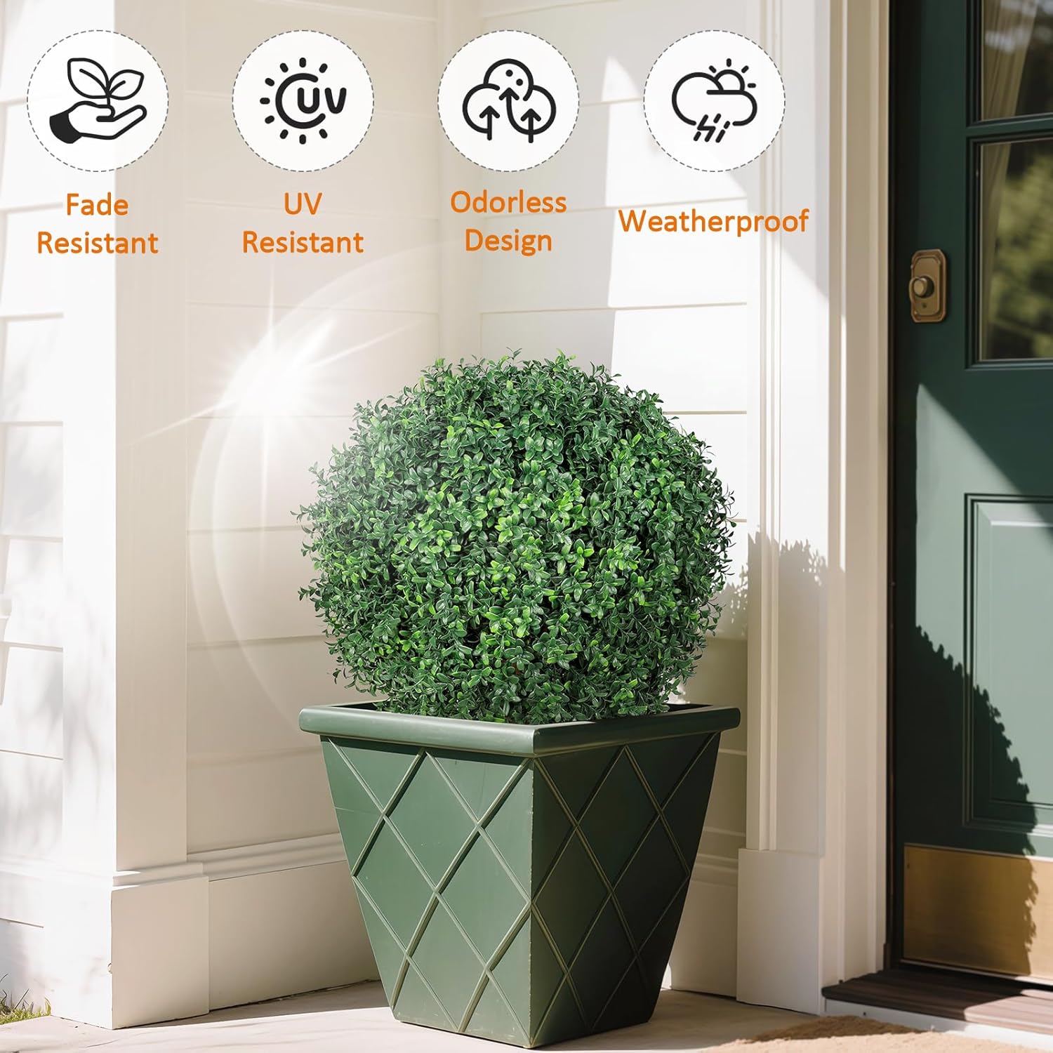 26 Inch Artificial Topiary Trees Set of 2