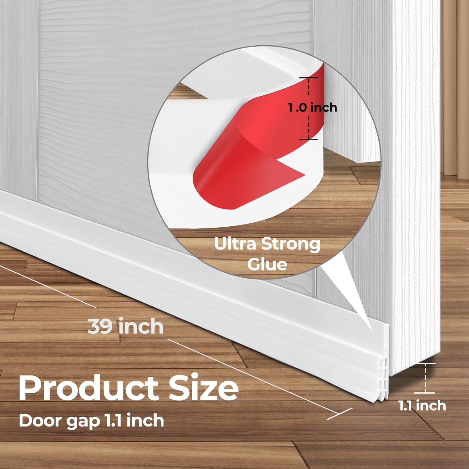 Ohuhu Door Draft Stopper 39 L x 2 W Weather Stripping Seal