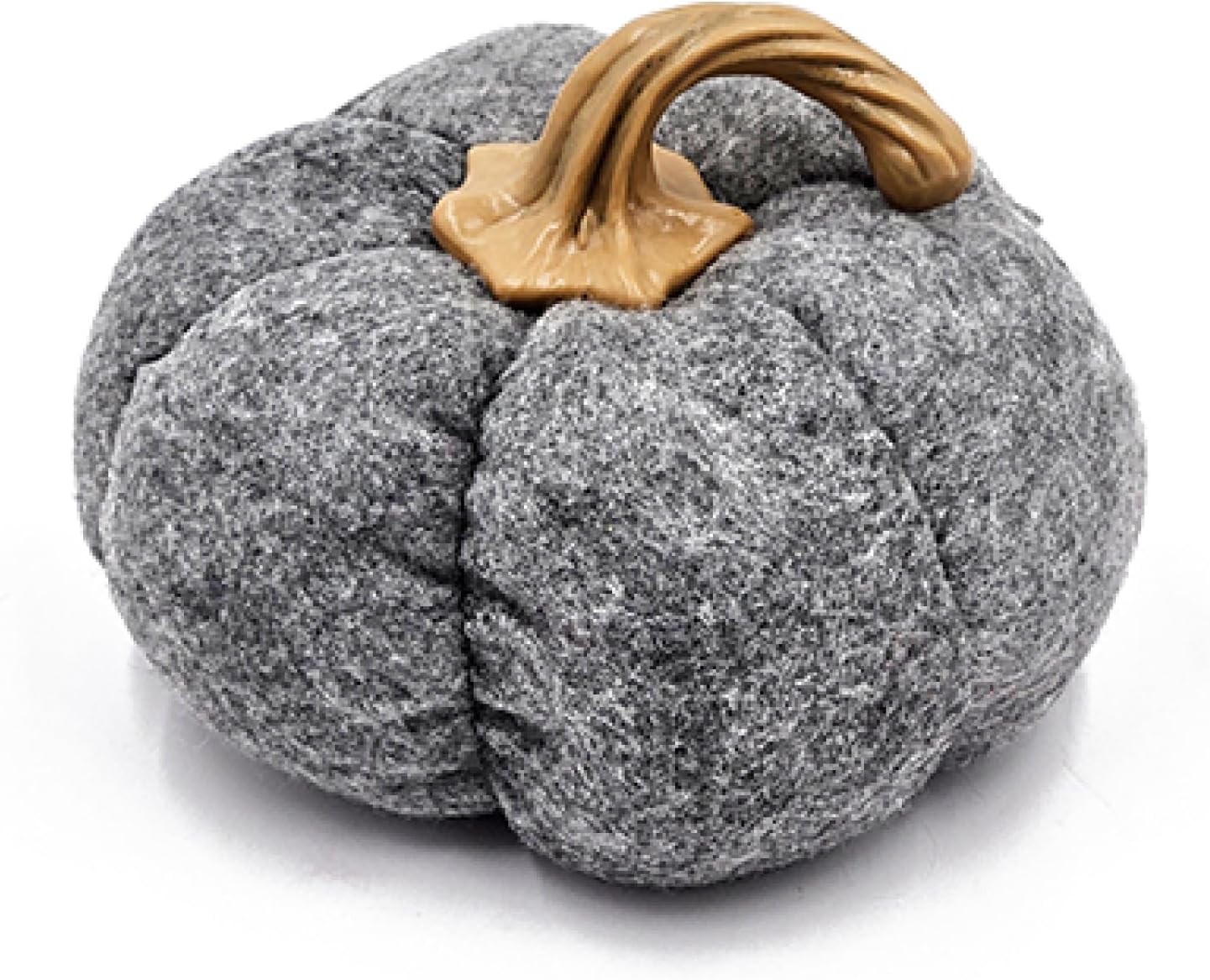 Set of 3 Gray Fabric Pumpkins Fall Decor