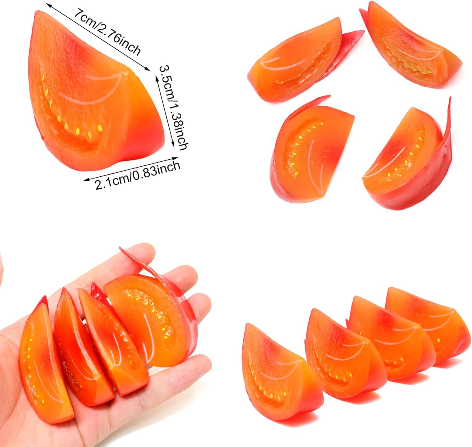 Honbay 4PCS Realistic Artificial Tomato Blocks