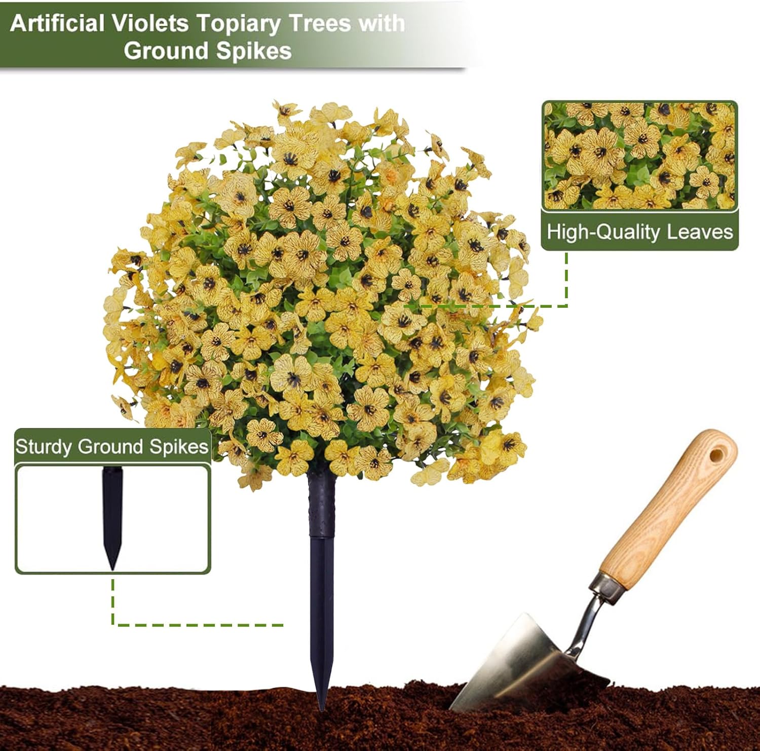 236in Artificial Violet Topiary Tree with Ground Spikes