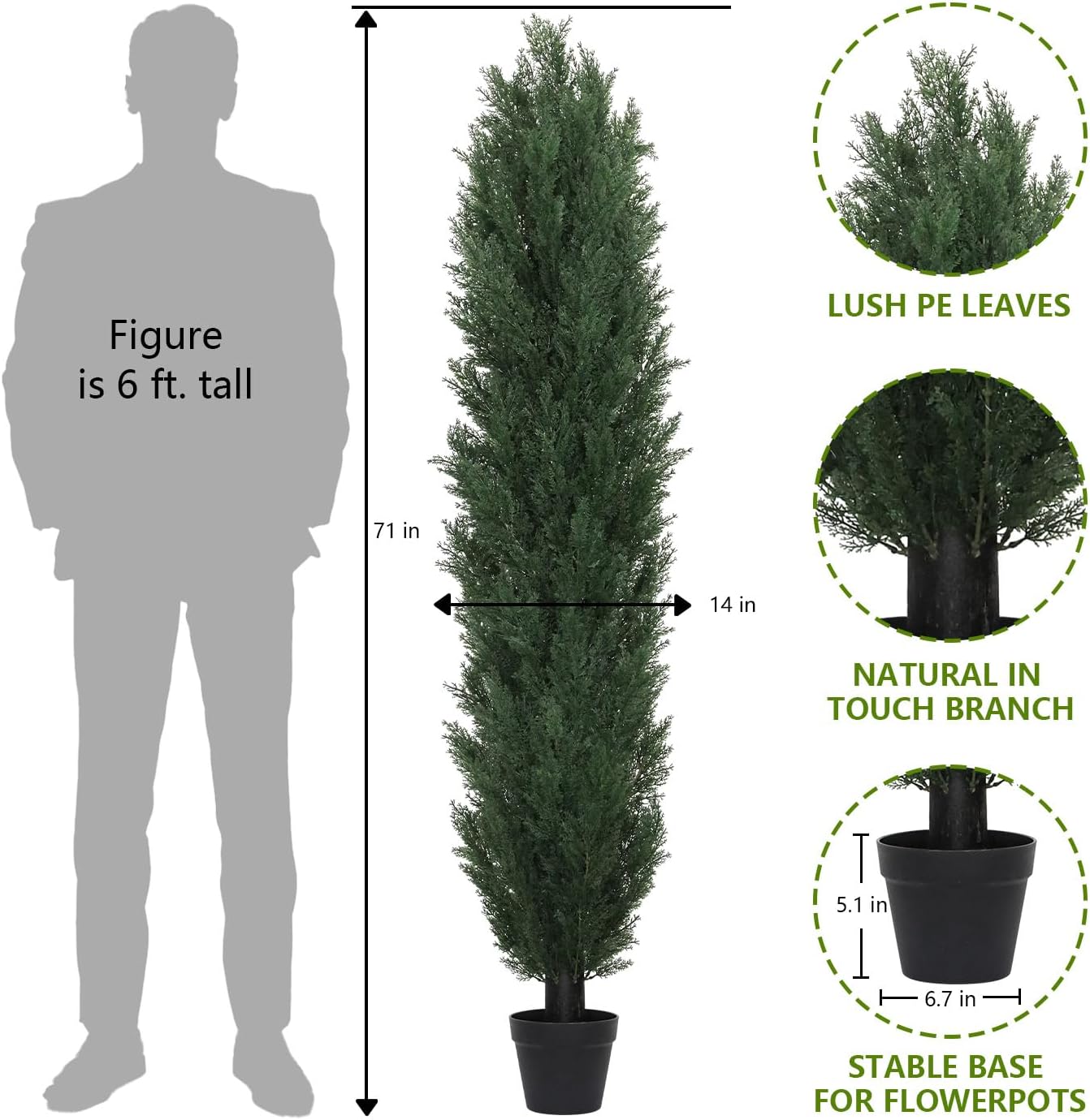 THE BLOOM TIMES 6ft Artificial Topiary Set of 2