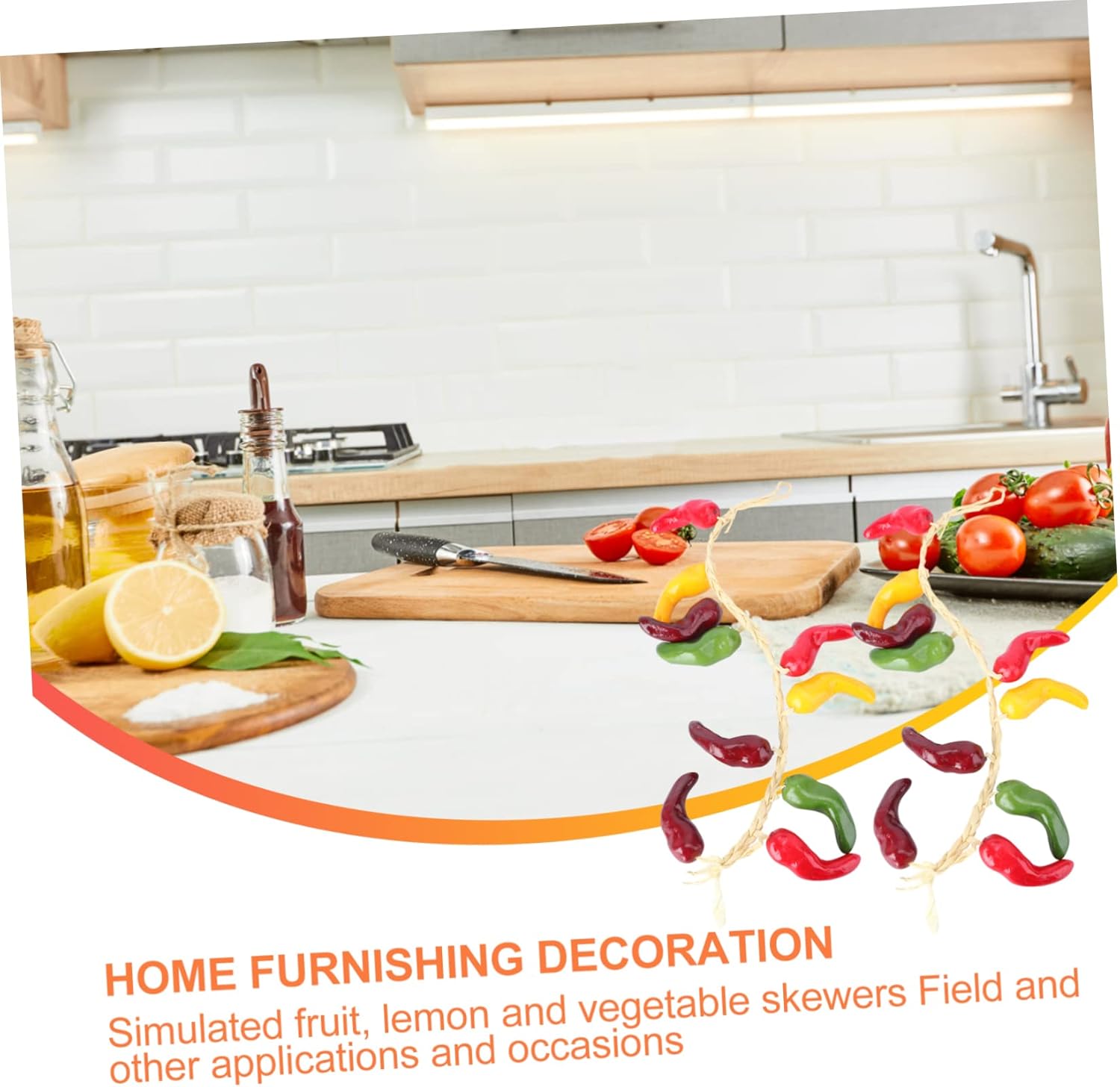 Wakauto 2 Pcs Artificial Vegetable String Decor
