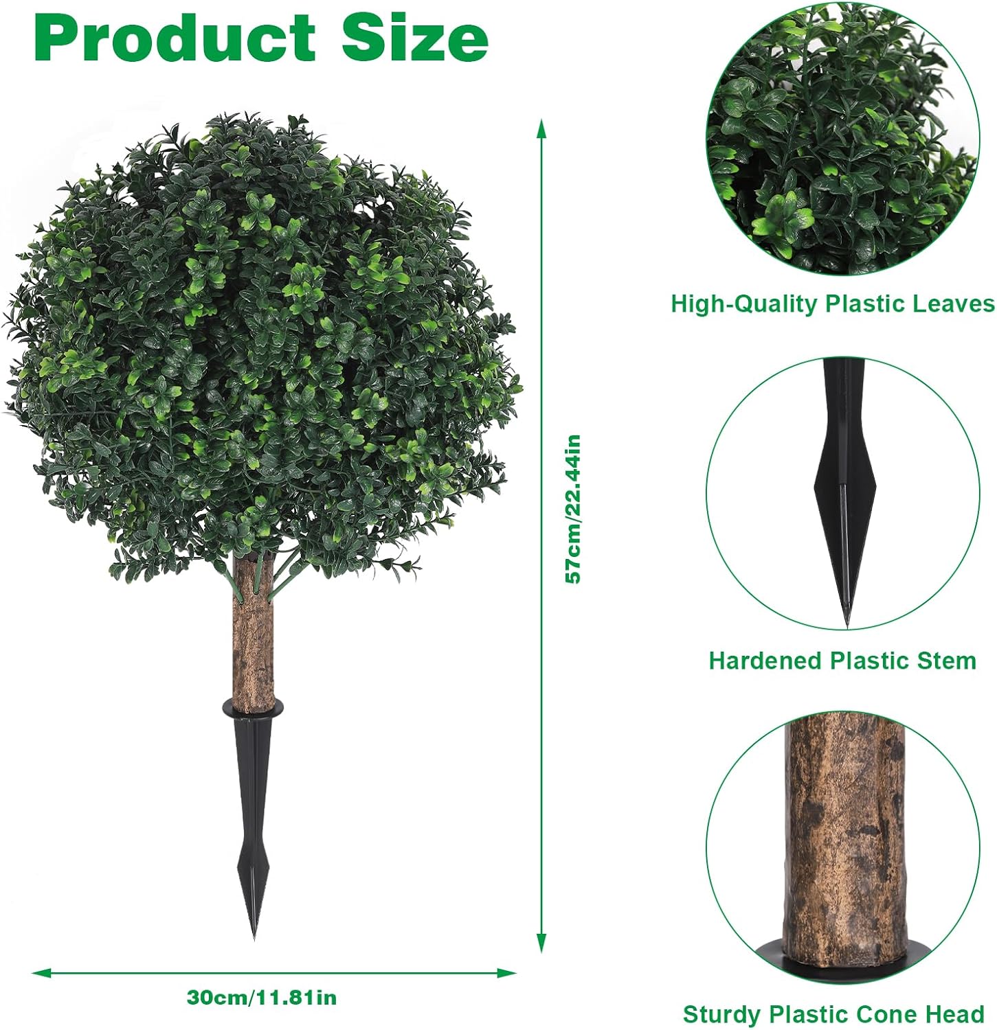 Shinoske 23 Inch Artificial Boxwood Topiary Balls Set of 2