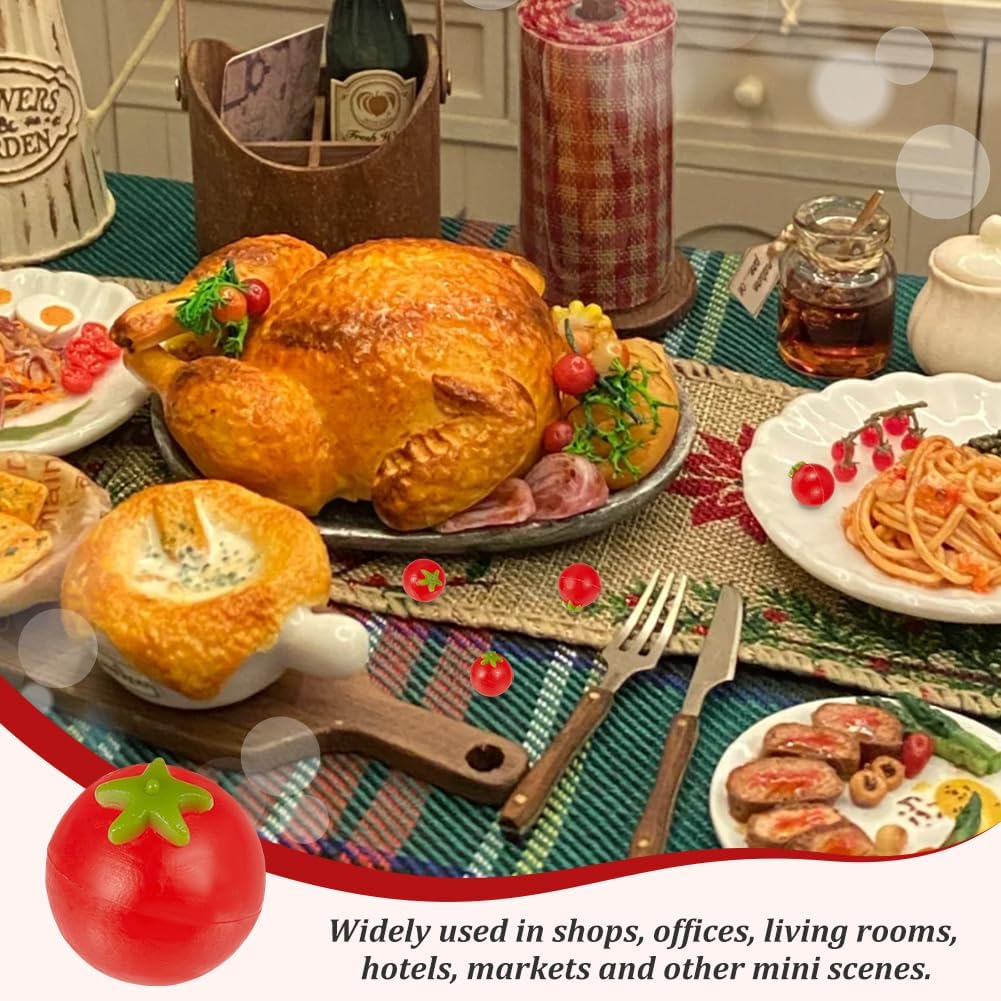 OLYCRAFT 60Pcs Mini Artificial Tomato Decor