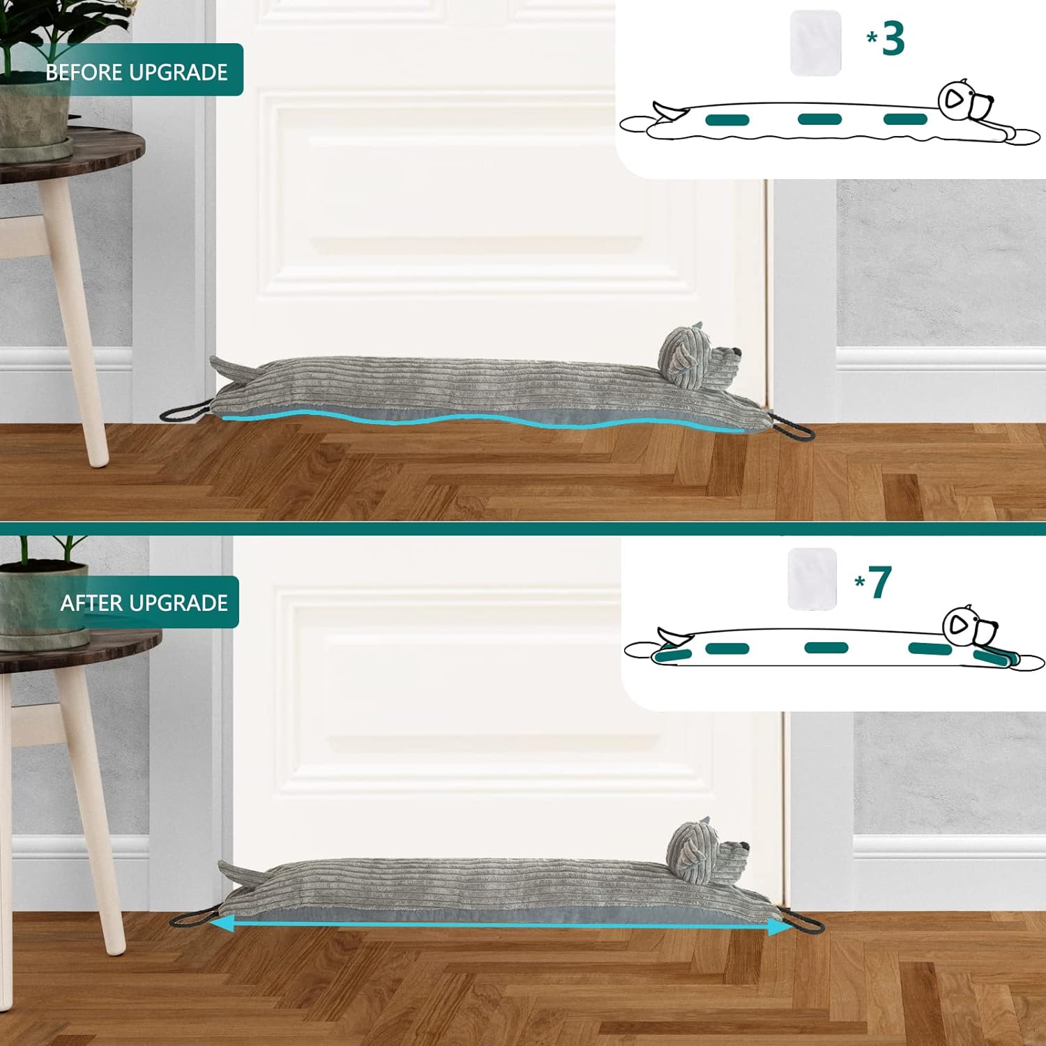 Marwood 36 Inch Grey Dog Draft Stopper