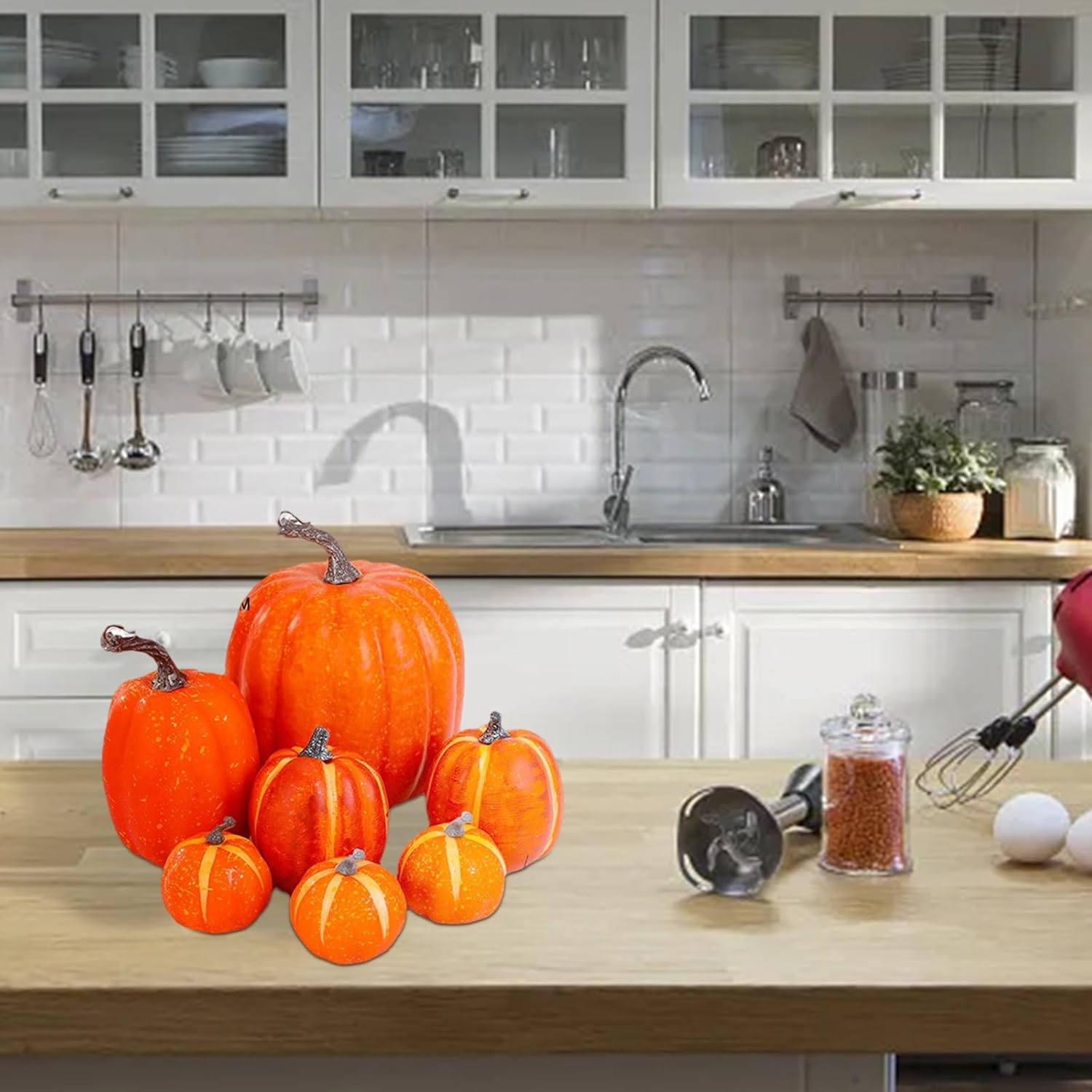7pcs Fall Decor Pumpkins Artificial Autumn Decorations