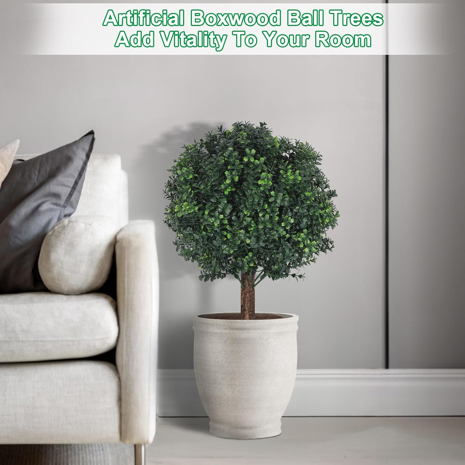 Shinoske 23 Inch Artificial Boxwood Topiary Balls Set of 2