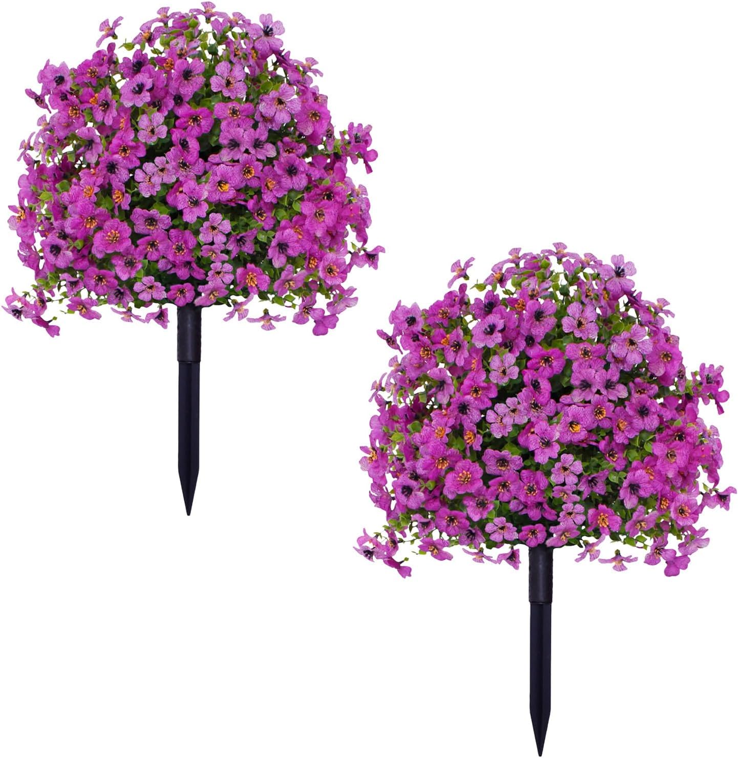23in Artificial Violet Ball Topiary Trees Set of 2