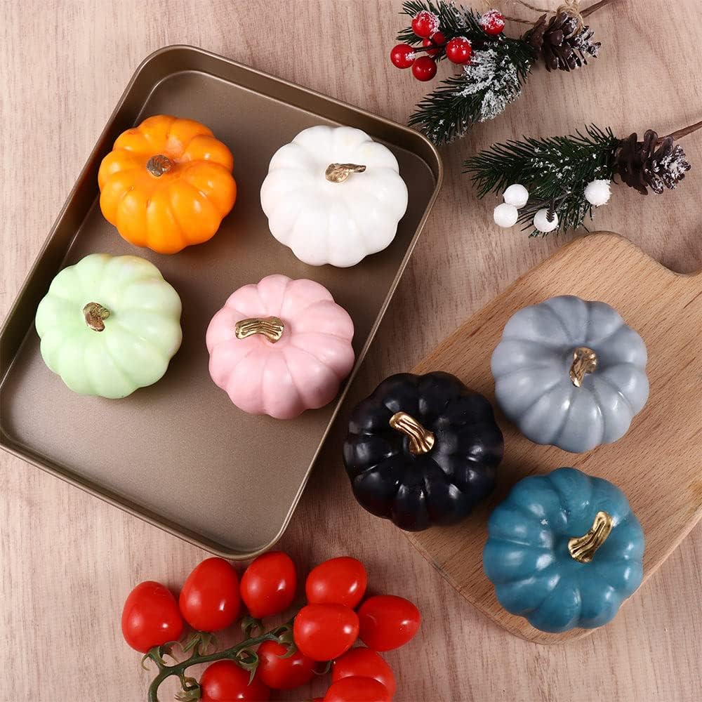 Leadigol Artificial Pumpkin Set 5PCS Light Grey Halloween Decor