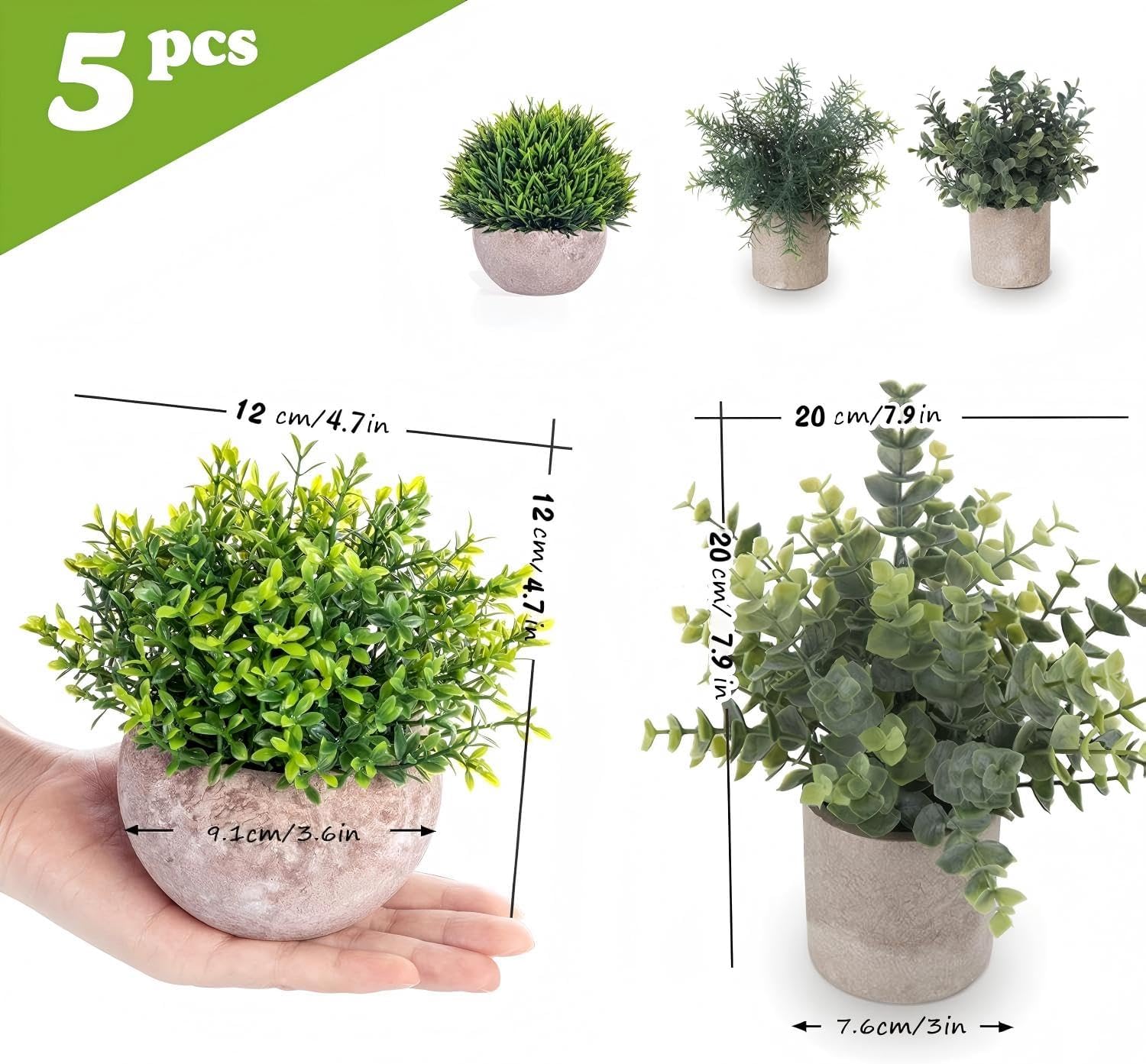Lemonfilter 5 Pack Artificial Eucalyptus Plants