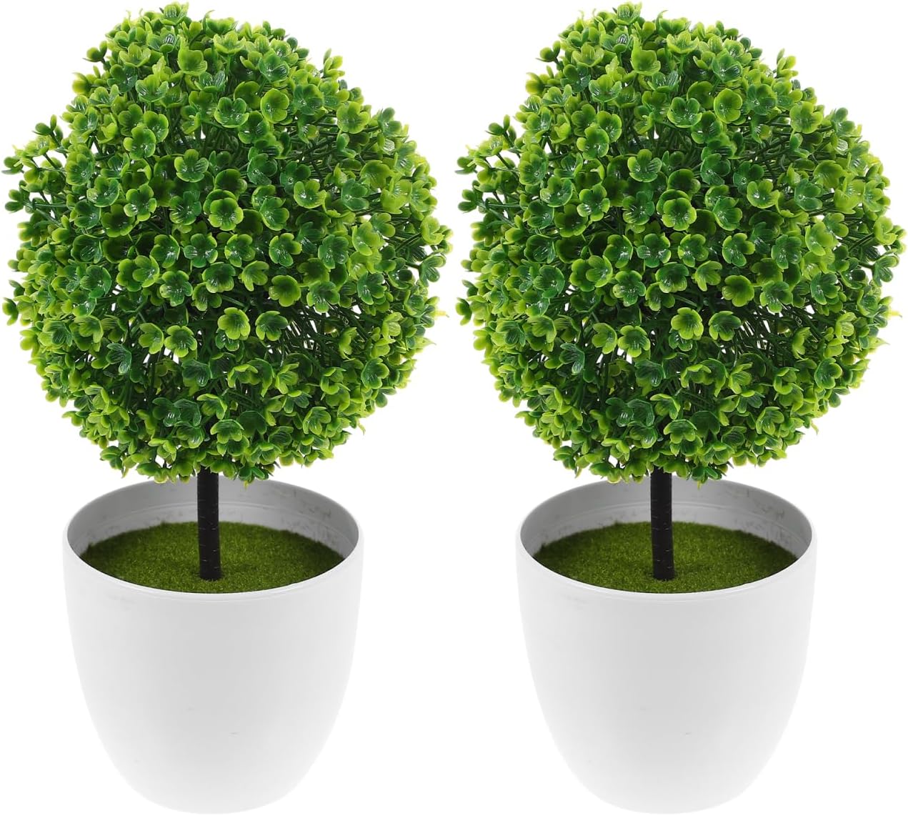 2pcs Artificial Topiary Plants Potted Decor for Home Office
