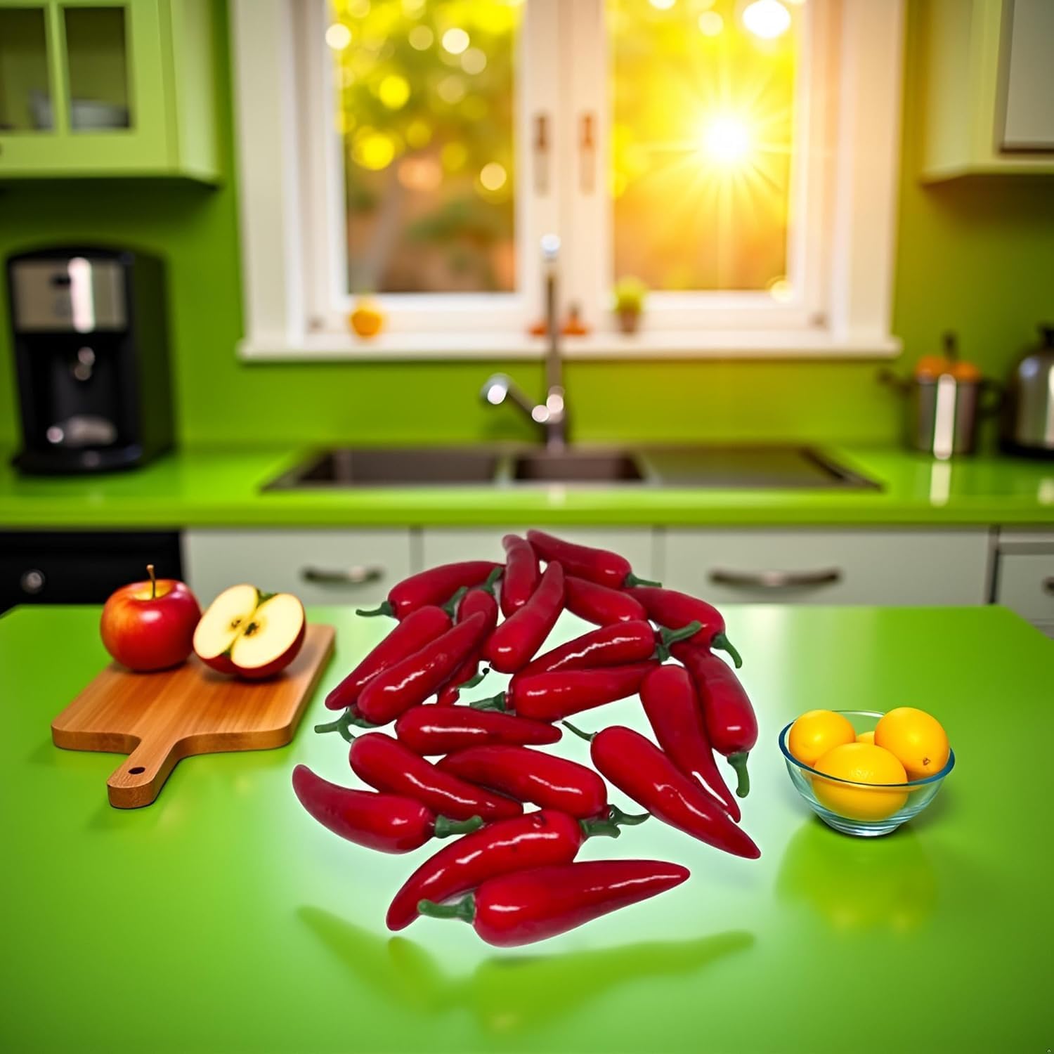 20Pcs Artificial Chili Peppers for Home Kitchen Photography Decor