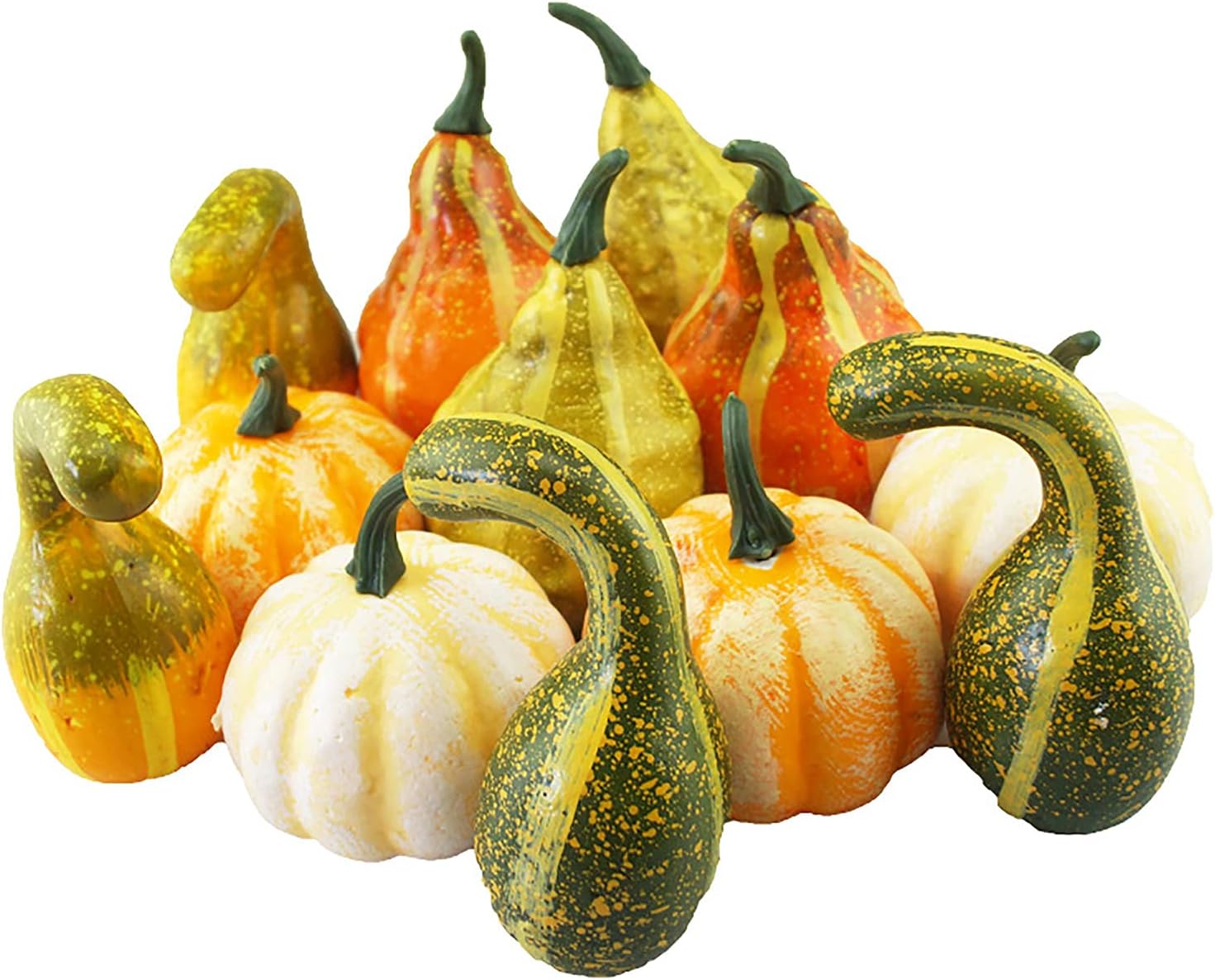 TITA-DONG Artificial Pumpkins and Gourds Set of 12 Halloween Foam Props