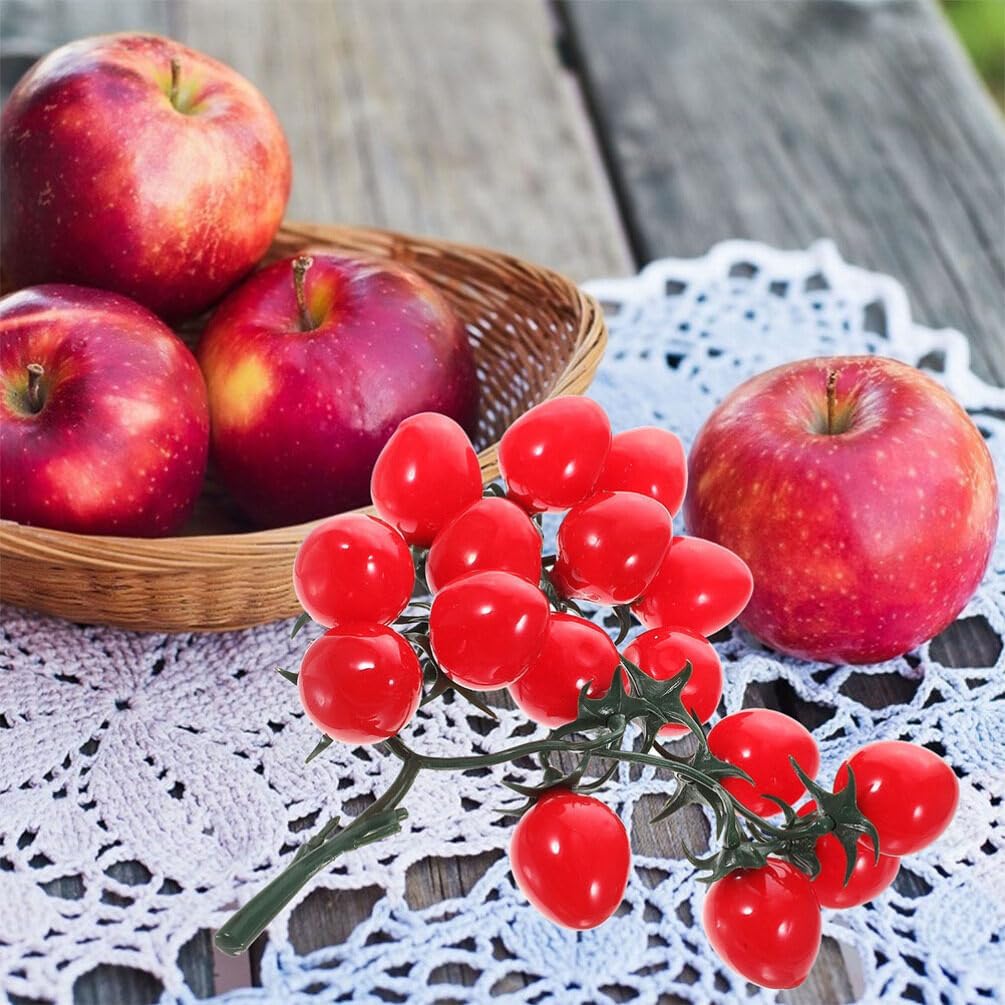 Alipis Artificial Red Cherry Tomatoes Decor Props