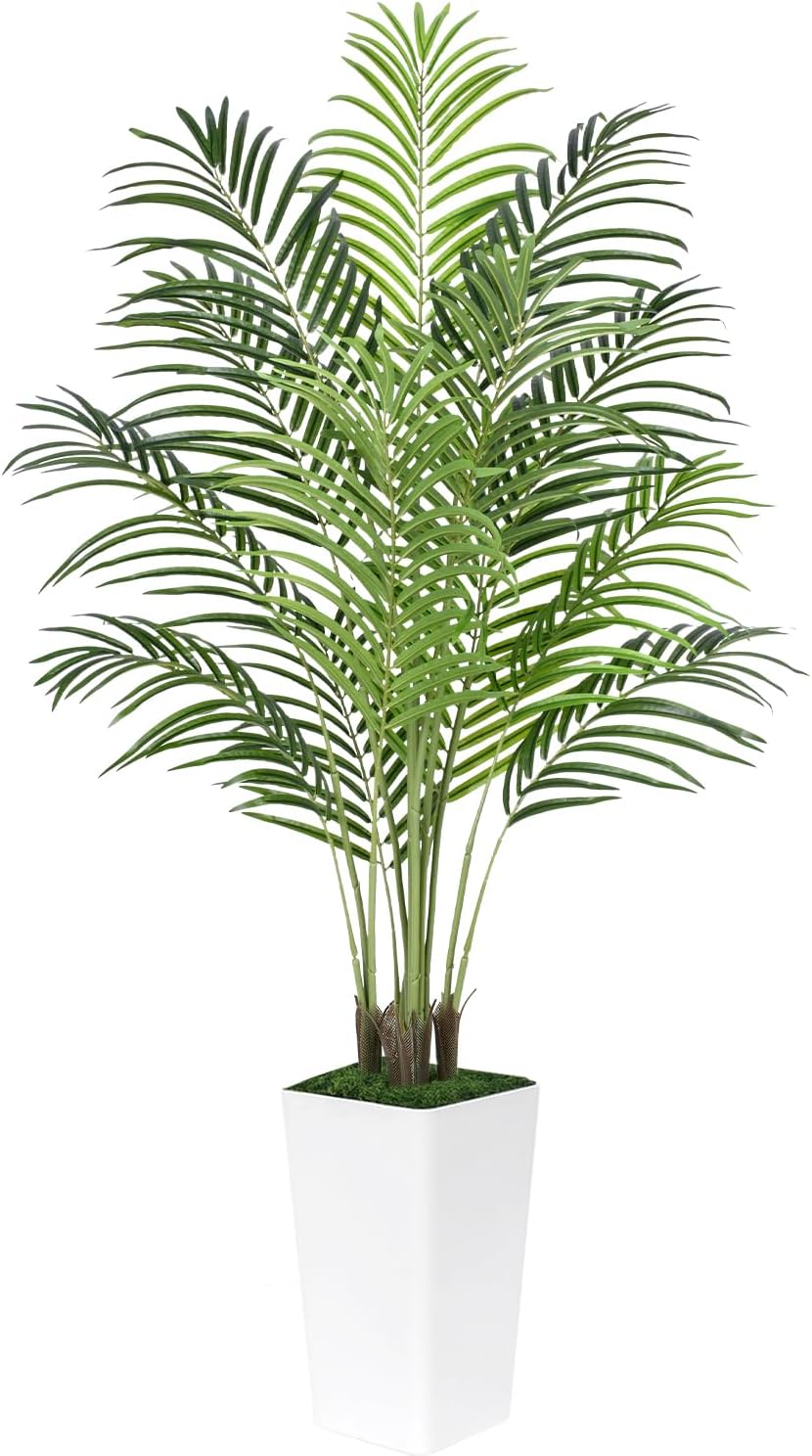 5ft Artificial Palm Tree with White Planter