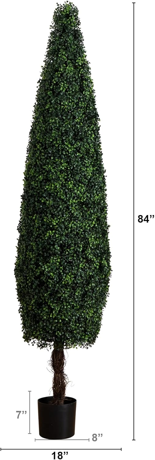 Nearly Natural 7-Foot Artificial Boxwood Topiary Tree