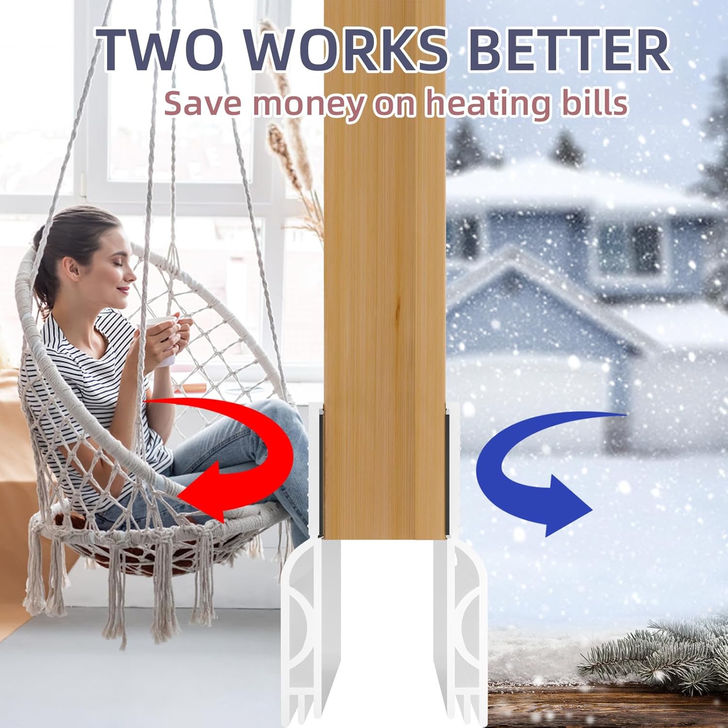 OXRQ Door Draft Stopper 78 Inch Transparent Seal