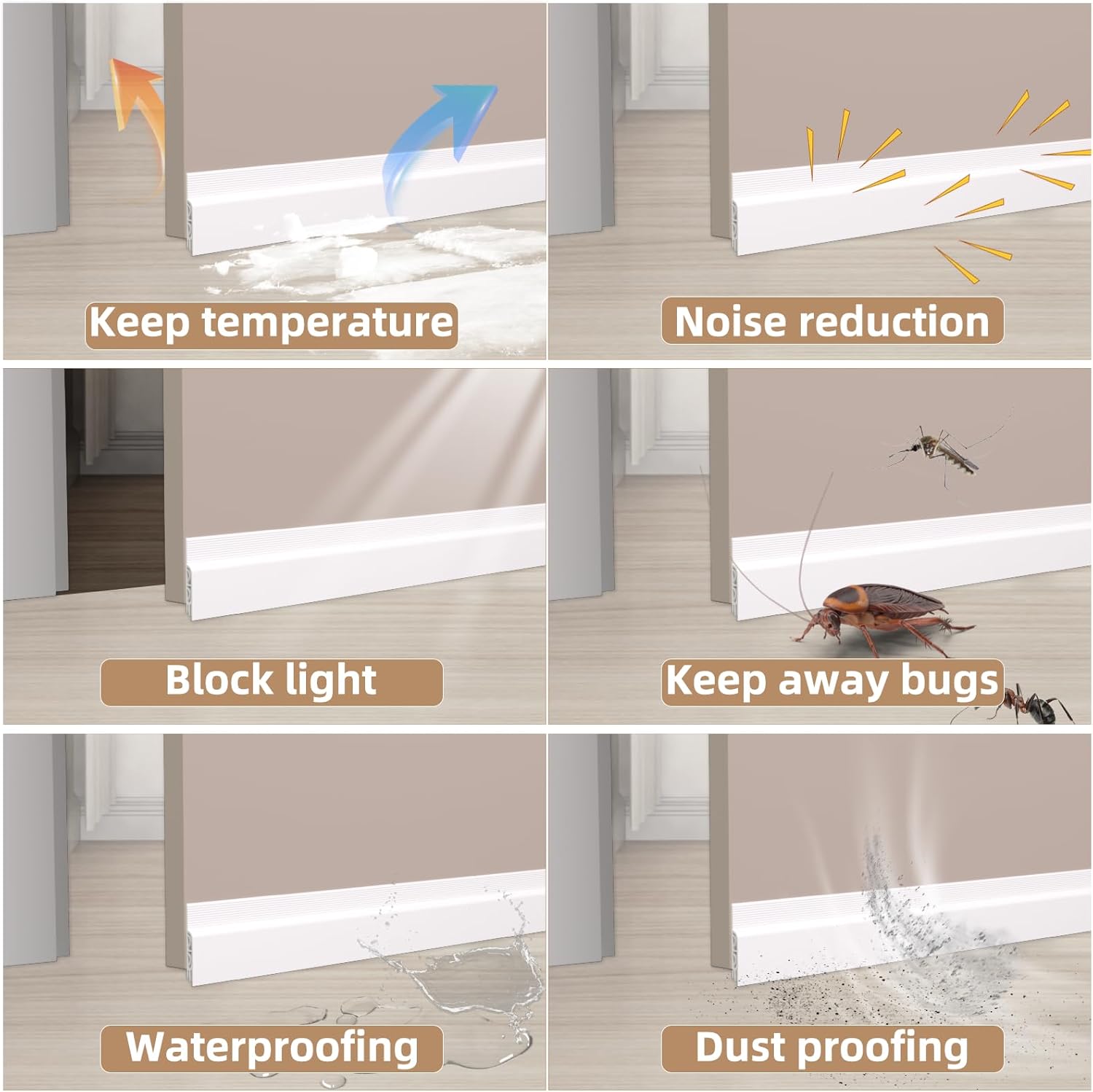 78 Inches Brown Door Draft Stopper Soundproof Seal