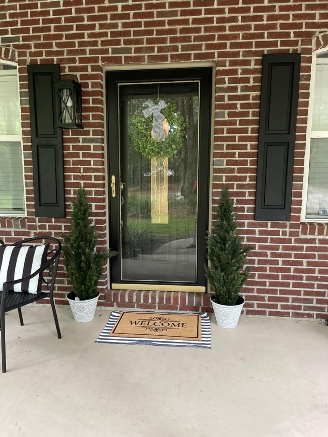 Pre Potted Artificial Cedar Topiary Trees Pack of 2