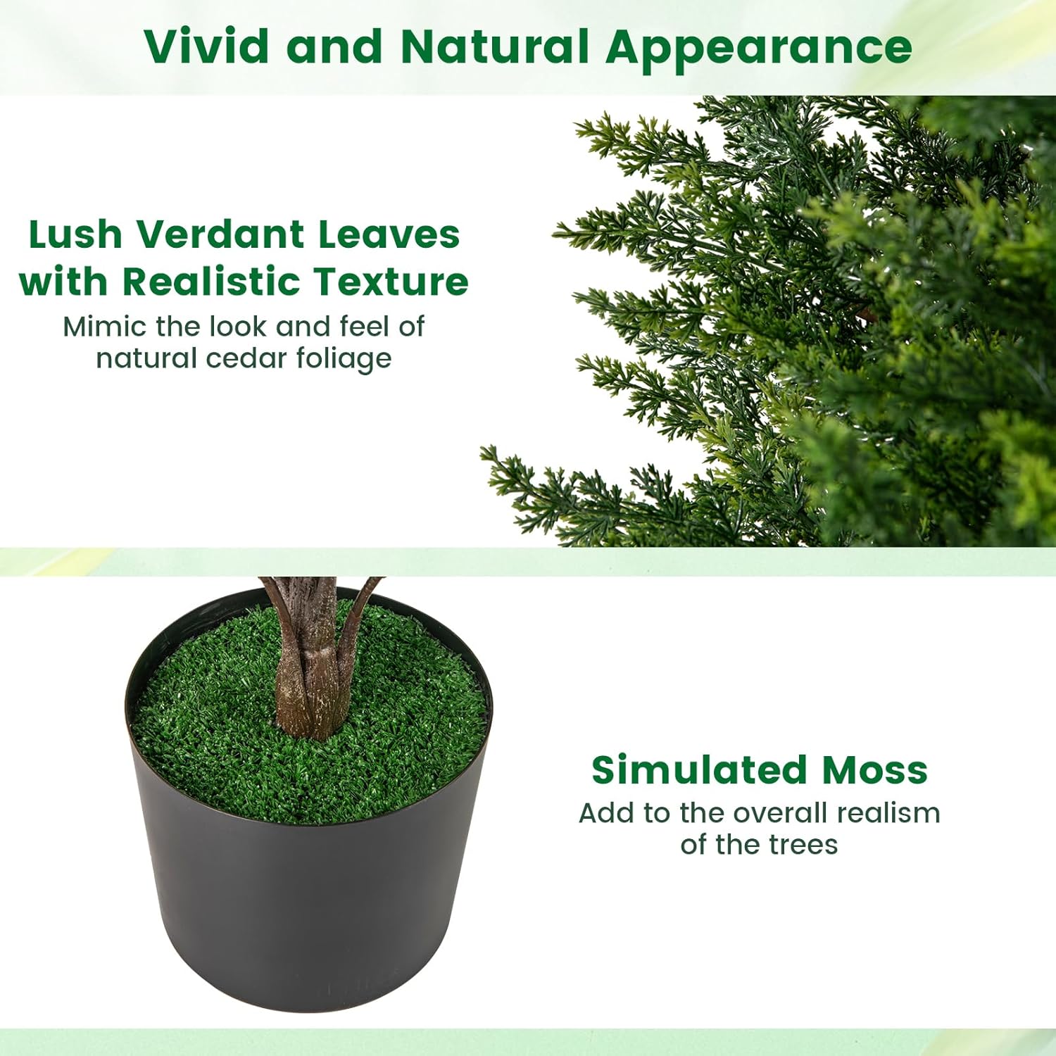 Goplus Artificial Cedar Topiary Trees Set of 2