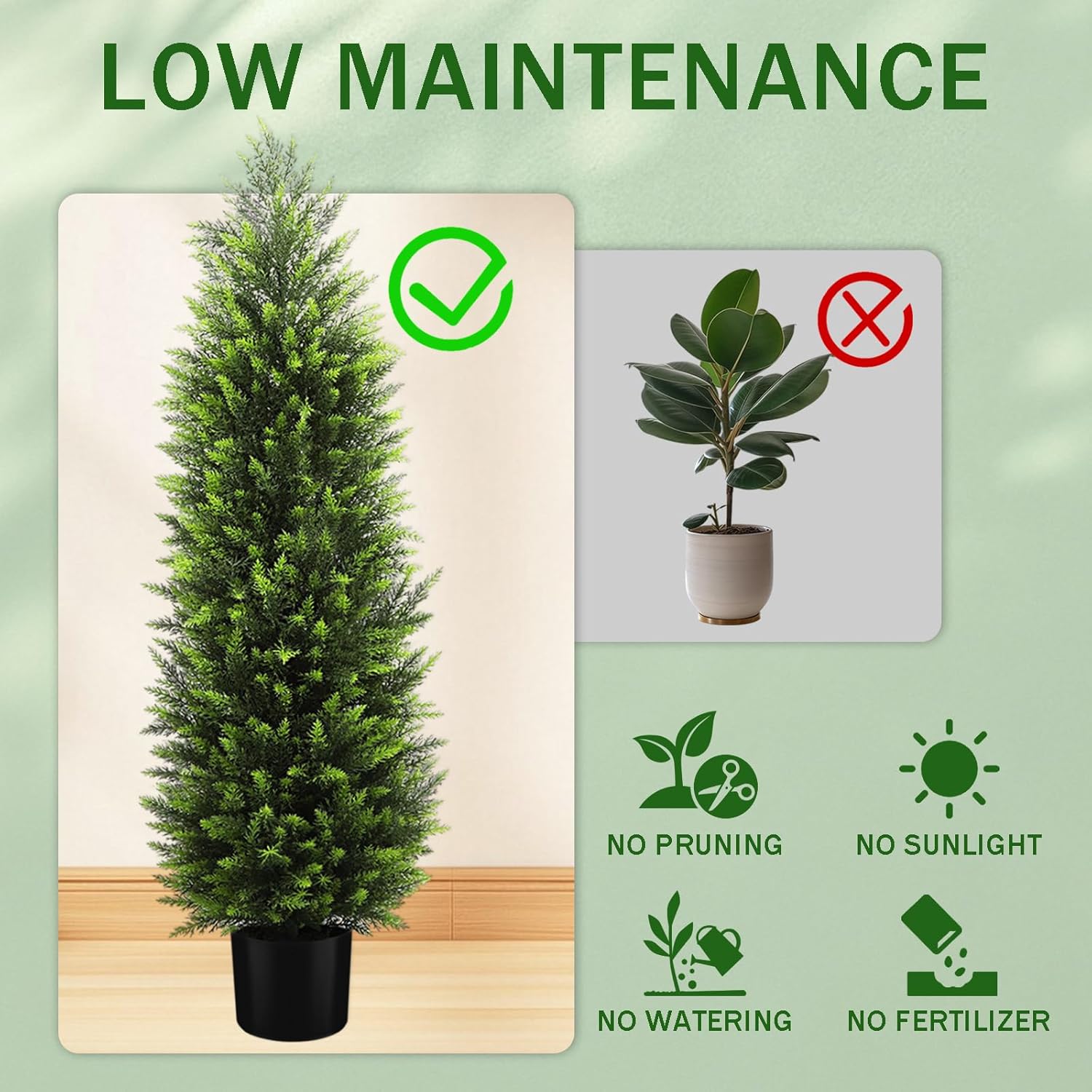 HMASYO 4FT Artificial Cedar Topiary Trees Set of 2