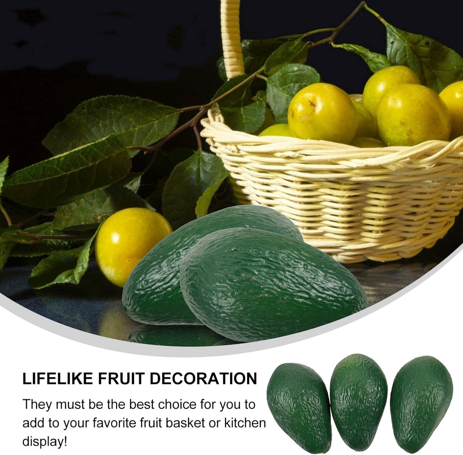 FOMIYES Plastic Artificial Avocado Set of 6