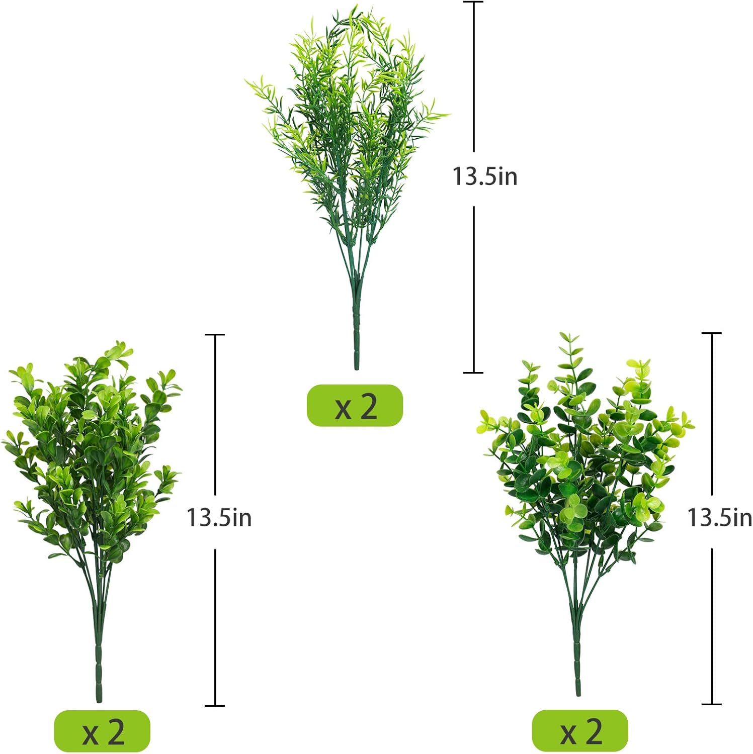Ouddy Decor 6 Bundle Artificial Greenery Set