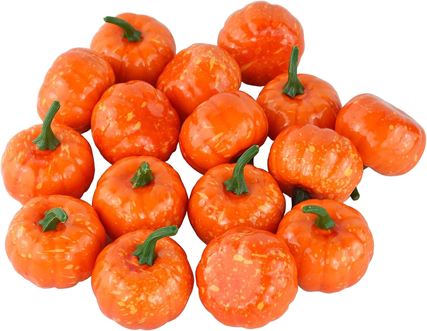 Jedfore Lifelike Mini Pumpkins Fake Fruit Set of 16 Orange