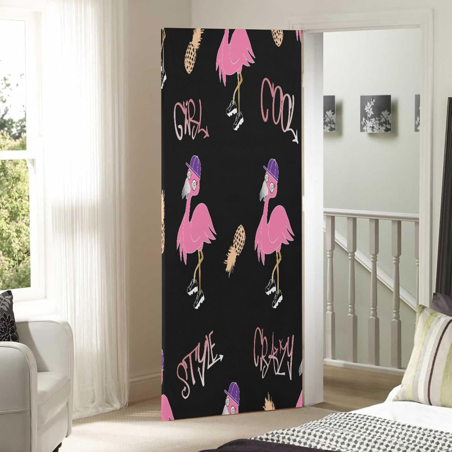 Susiyo Black Flamingos Halloween Door Cover