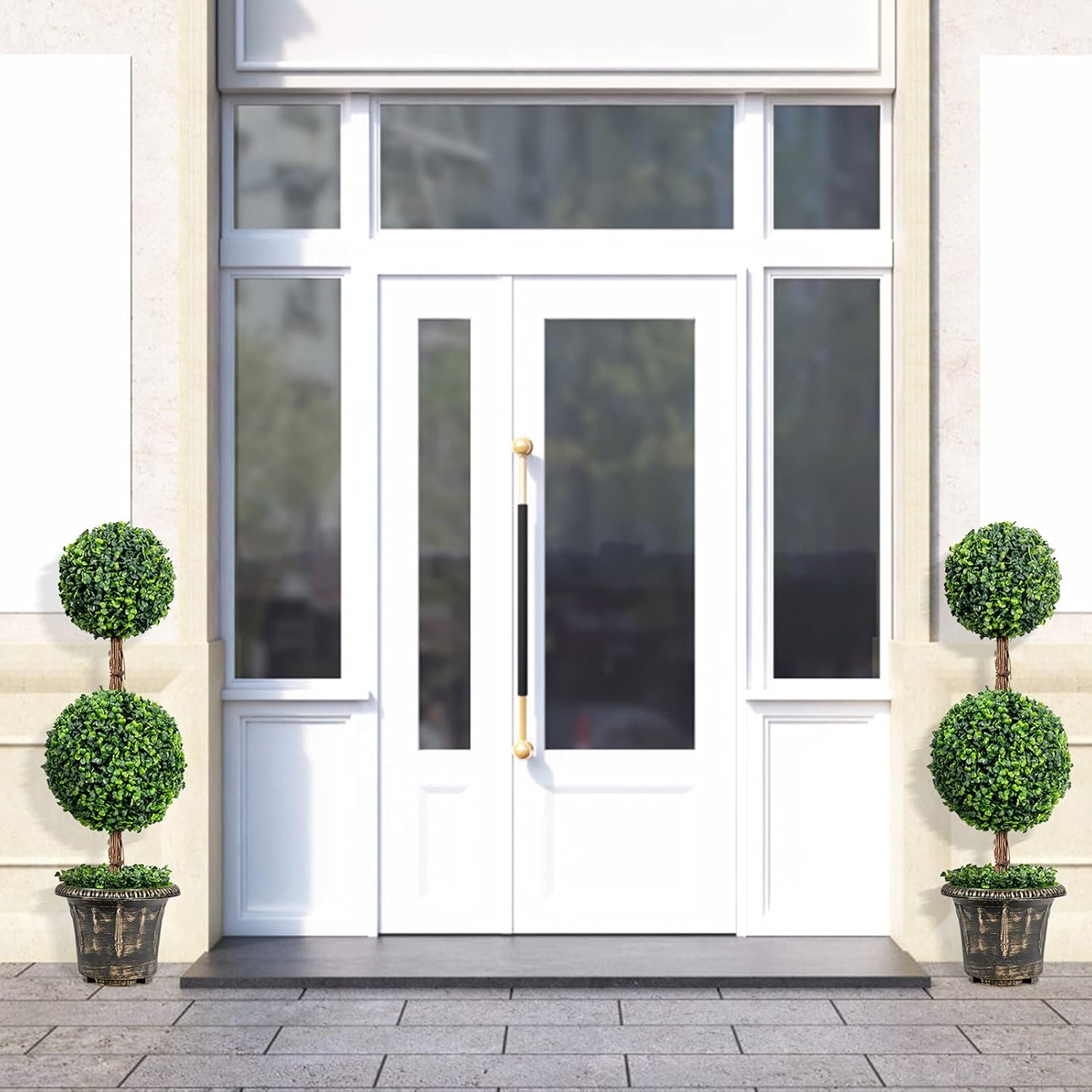 Goplus 3 Ft Artificial Boxwood Topiary Tree