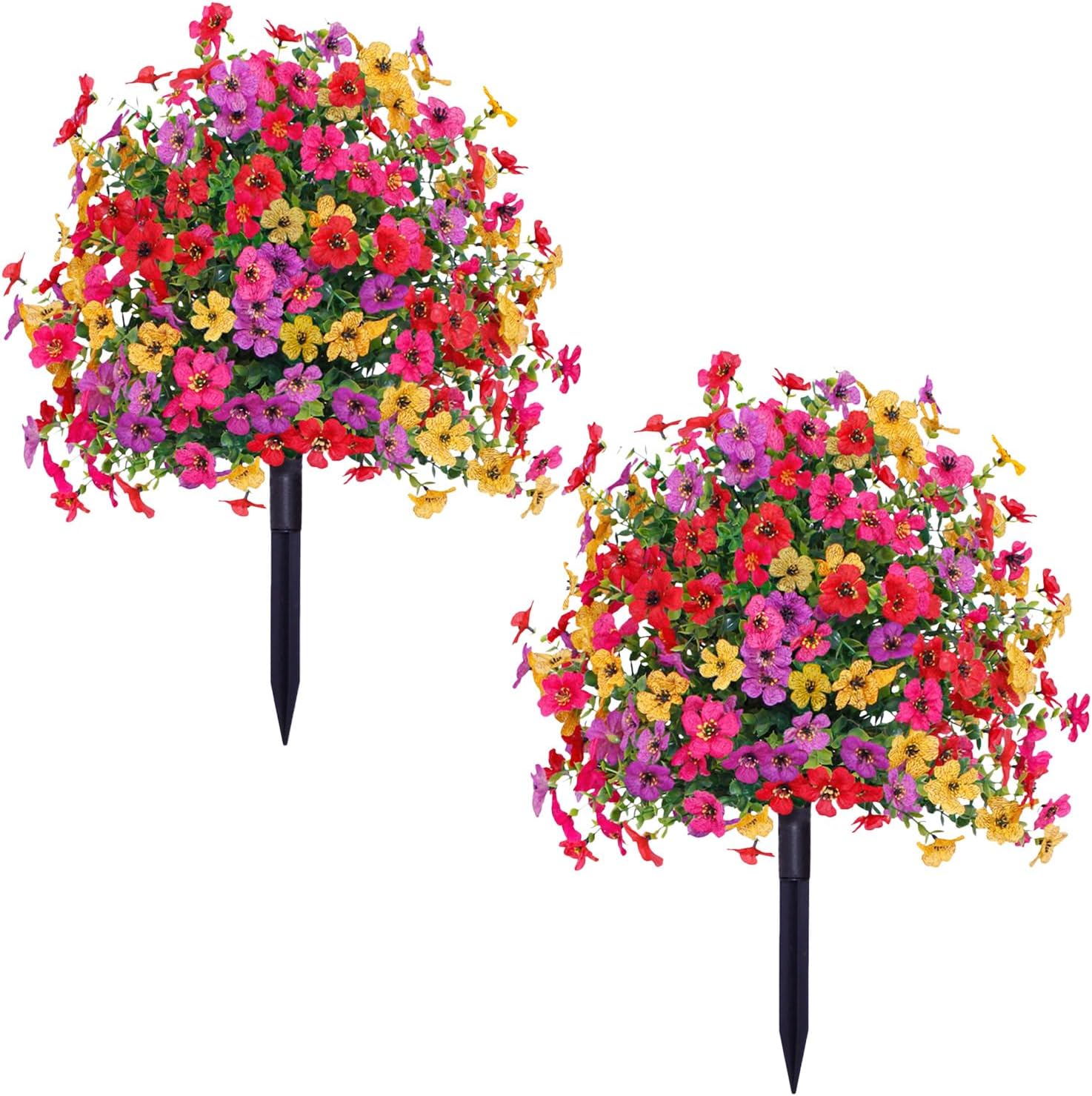 236in Artificial Violet Topiary with Ground Spikes