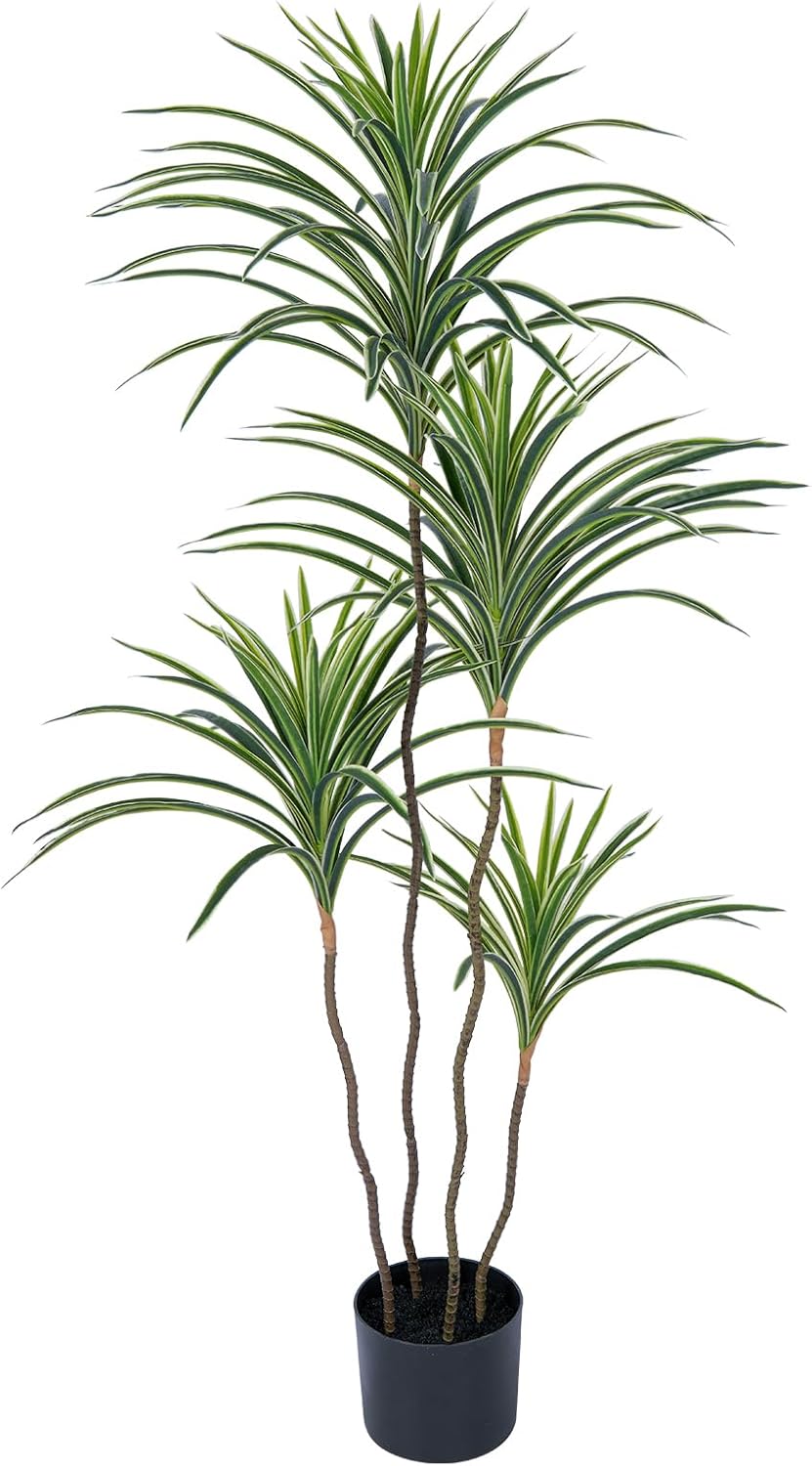 YEPDIN Artificial Dracaena Plant 4 Ft Indoor Fake Tree in Pot