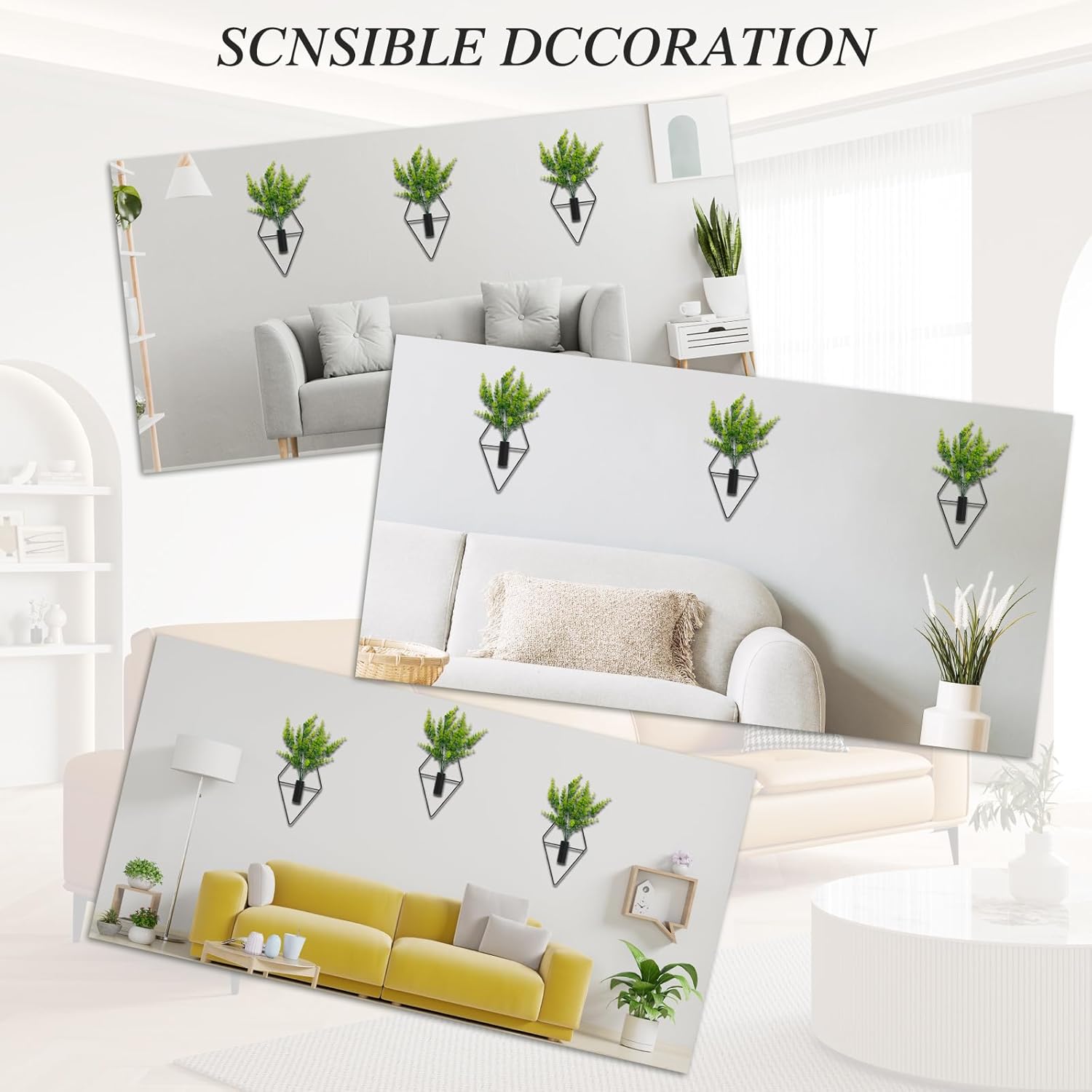 3 Pcs Wall Plants Artificial Decor Eucalyptus Set