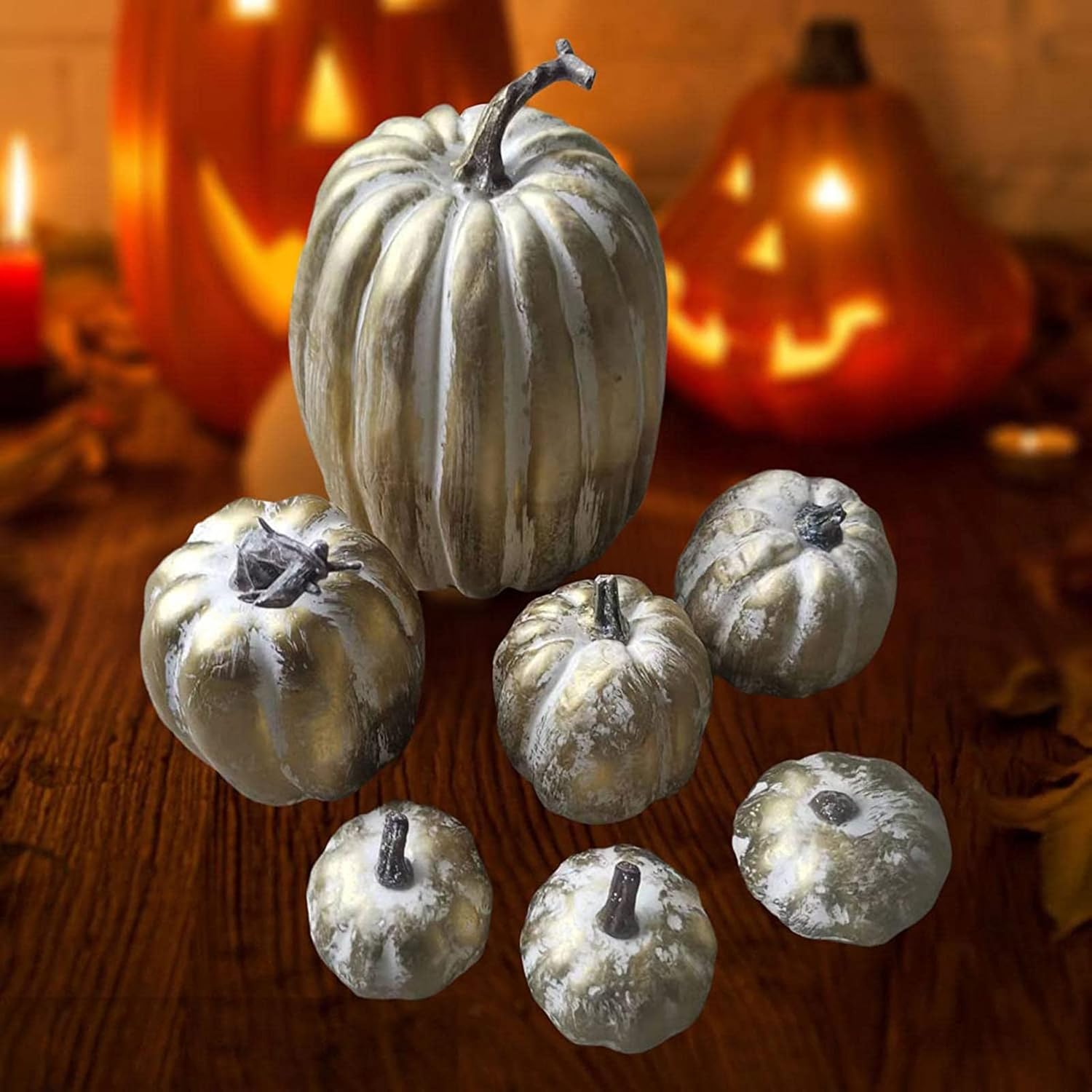 7pcs Fall Decor Pumpkins Artificial Autumn Decorations