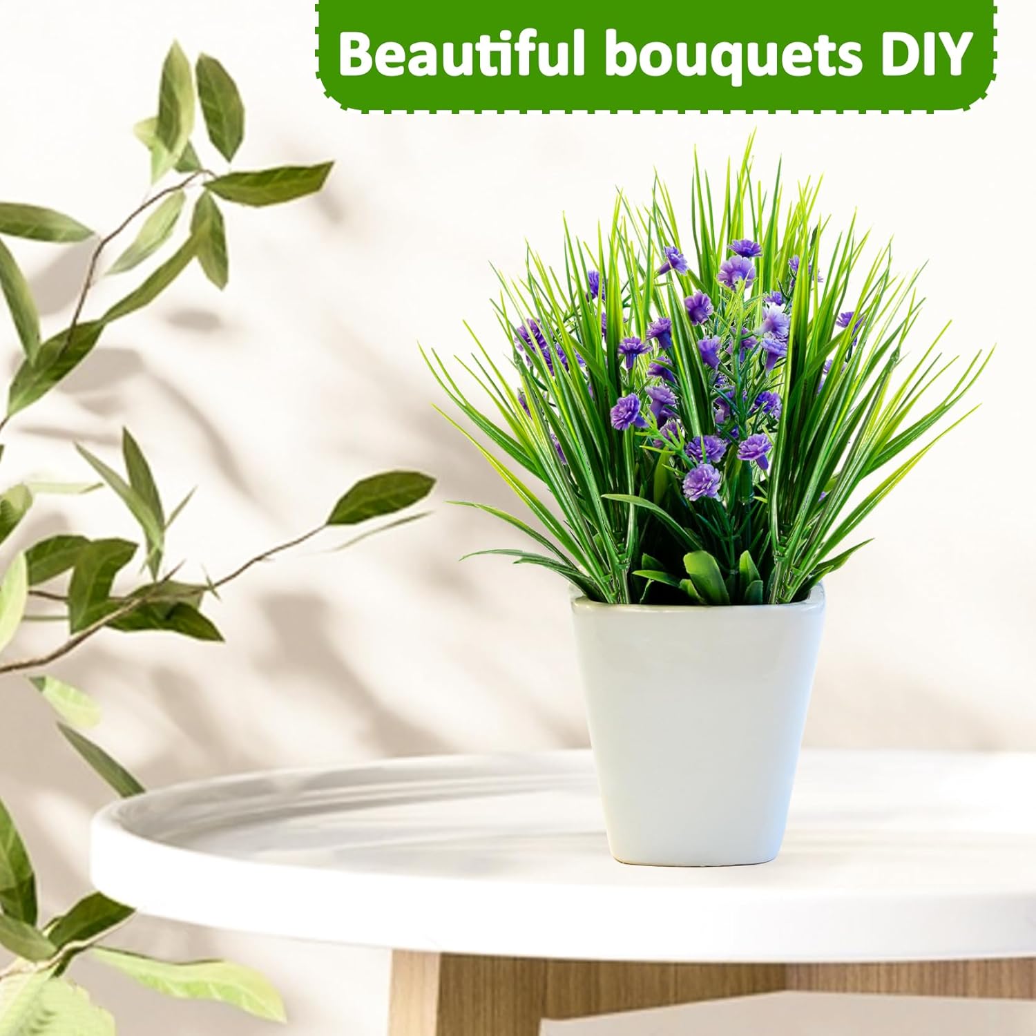 10 Pack Artificial Grass Plants for Outdoor Decor