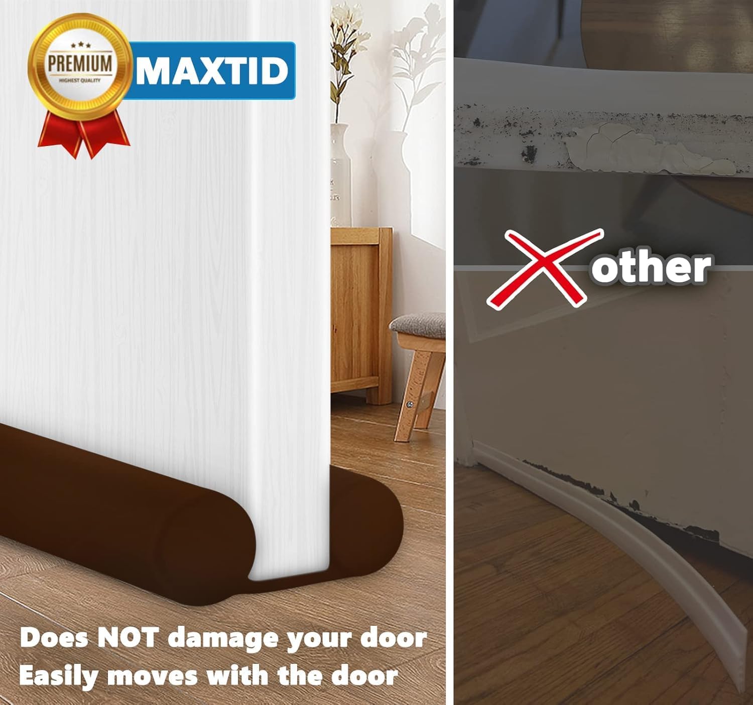 MAXTID 32 Inch Door Draft Stopper Brown