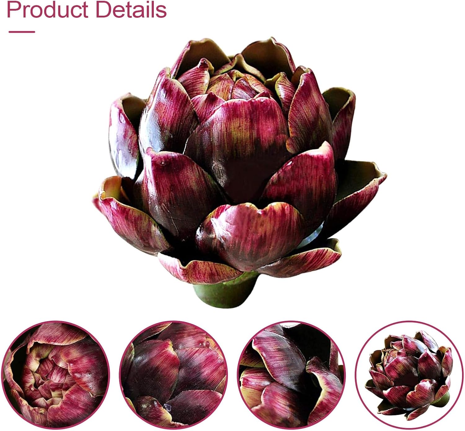 DKALIO Artificial Artichoke Decoration Purple Small 3 pcs