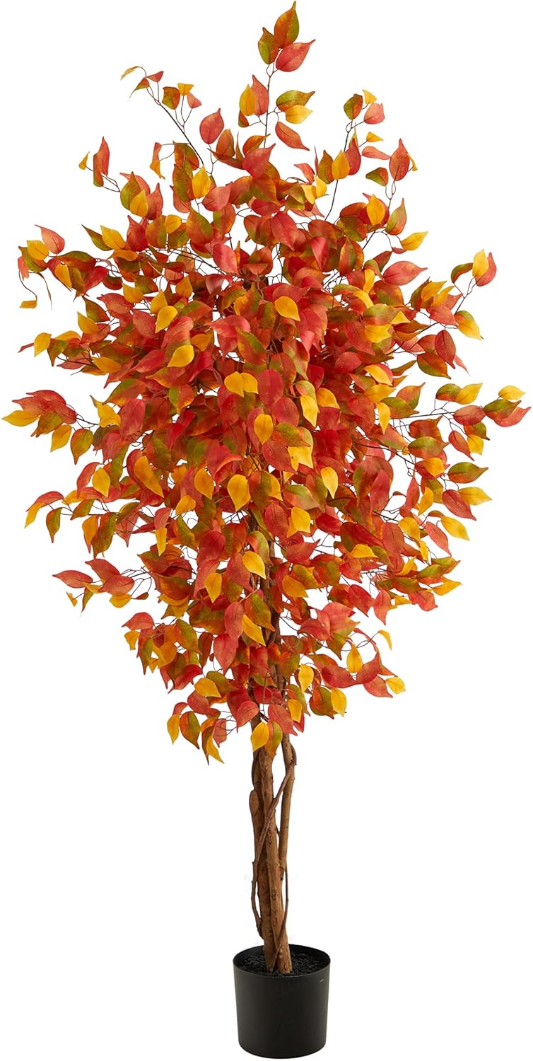 Nearly Natural 6ft Autumn Ficus Artificial Tree