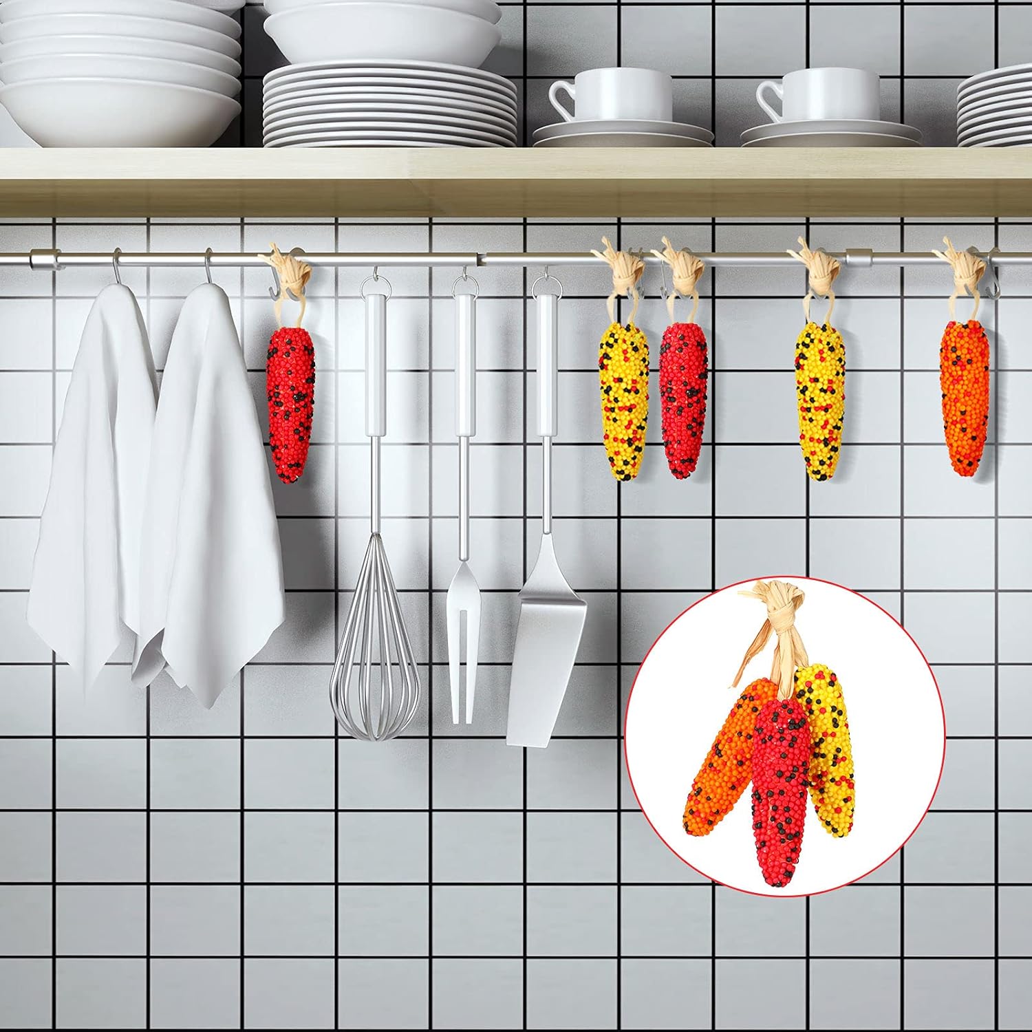 9 Piece Thanksgiving Fake Corn Decor Set 3 Styles