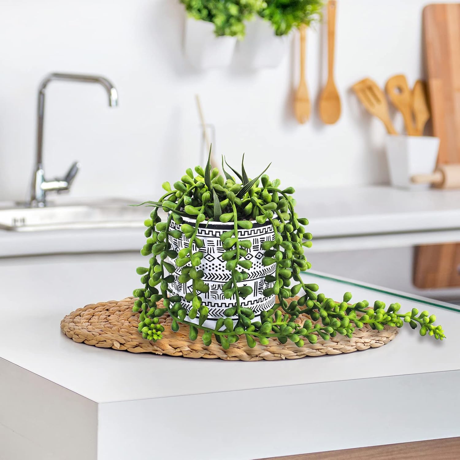 Winlyn 3 Pcs Artificial Succulent Plants Set