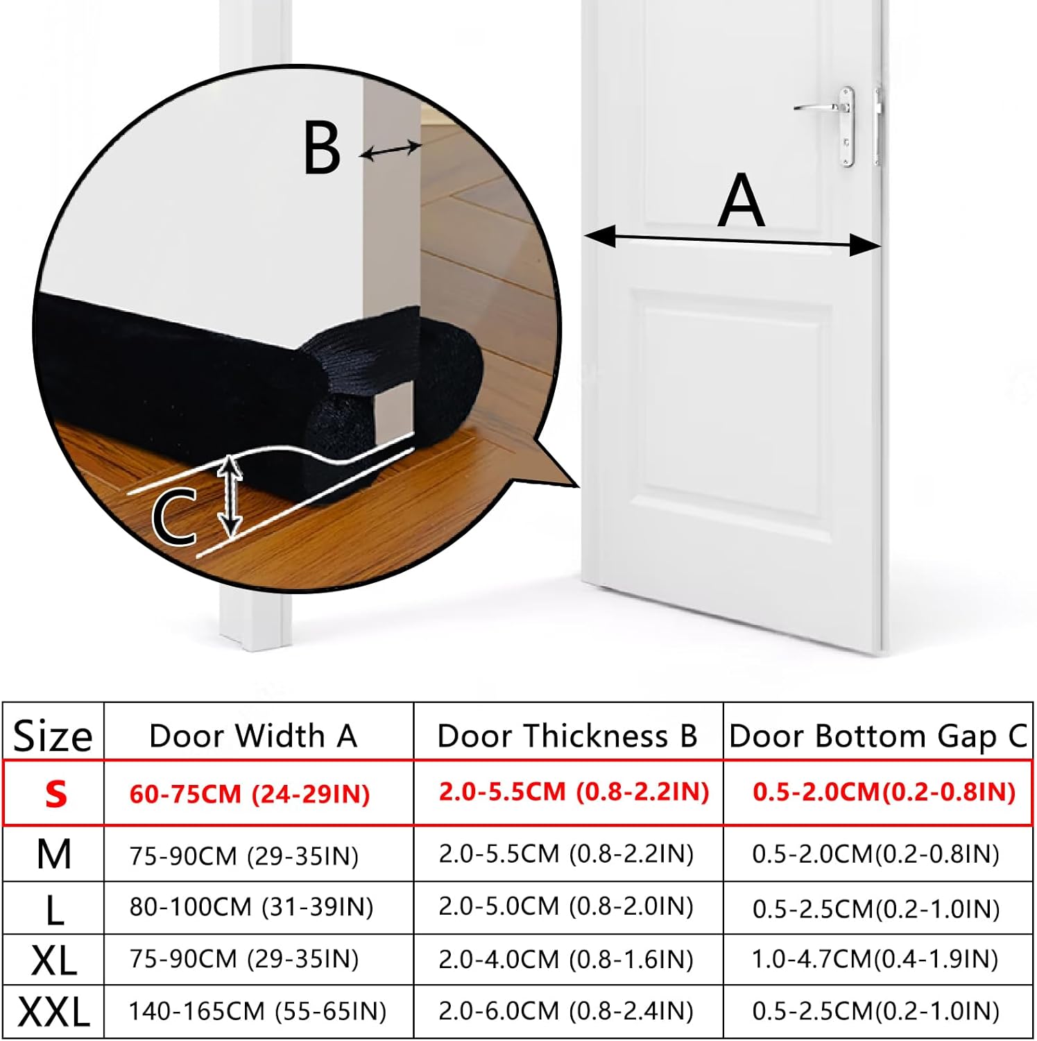 BKSAI Door Draft Stopper No Adhesive Noise Blocker