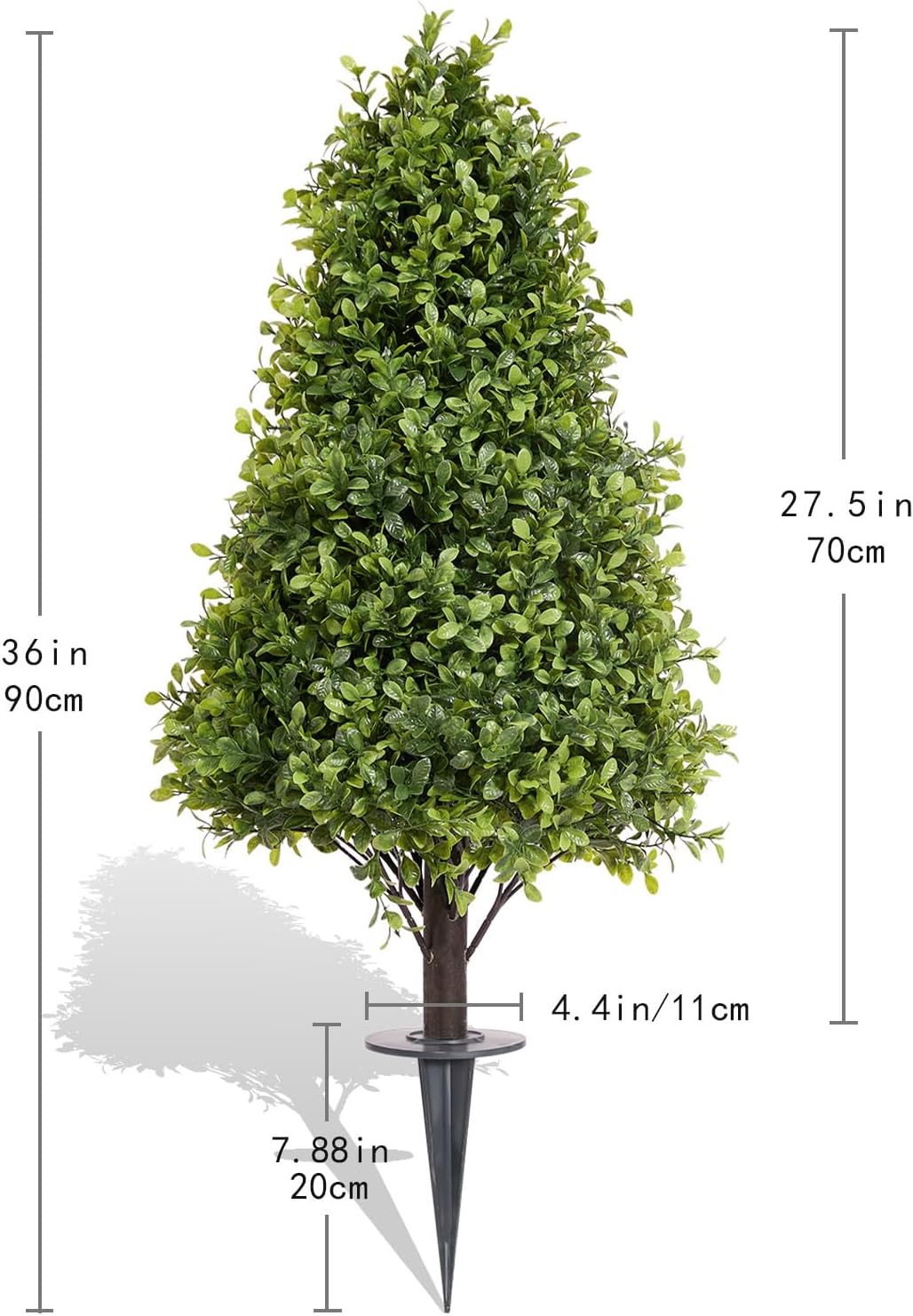 36in Artificial Boxwood Topiary Cone Trees Set of 2