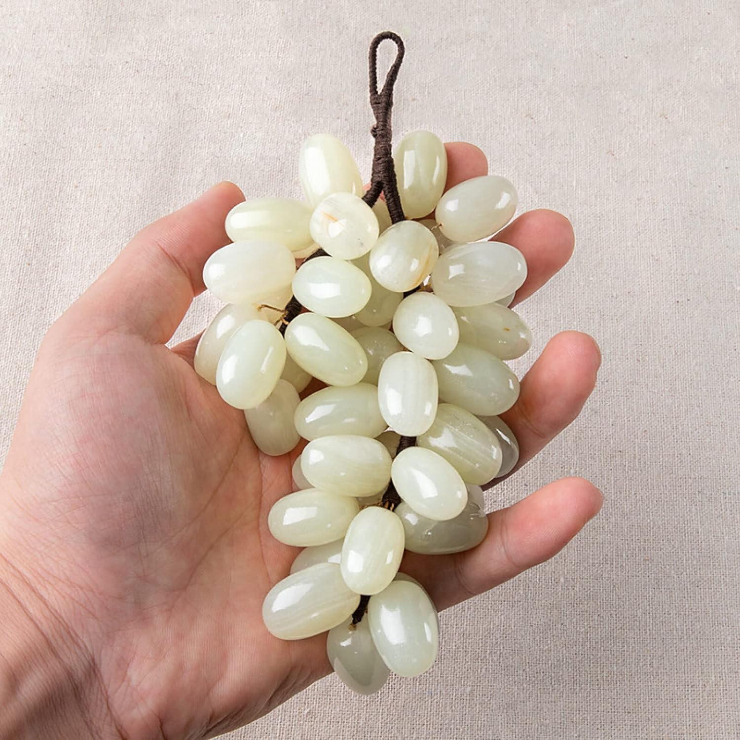 KAFANYA Jadeite Jade Onyx Grapes Decorative Ornament