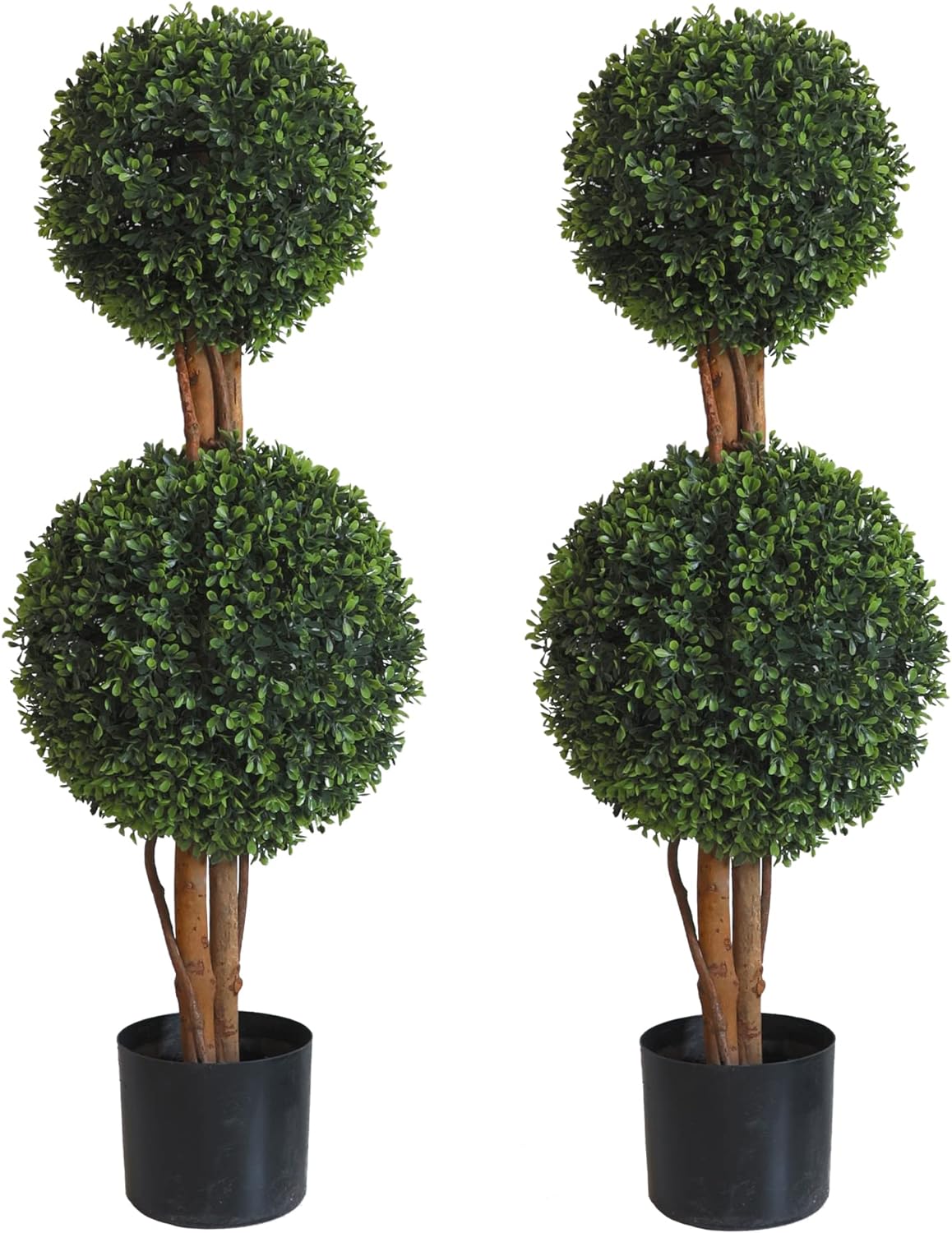 OAZALDA 3Ft Boxwood Double Ball Topiary Trees Set of 2
