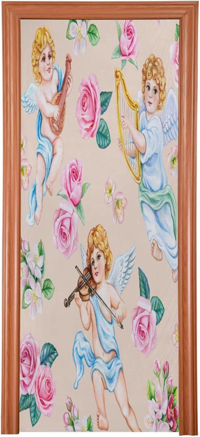 Susiyo Angels and Flowers Door Cover 35x79 Inch