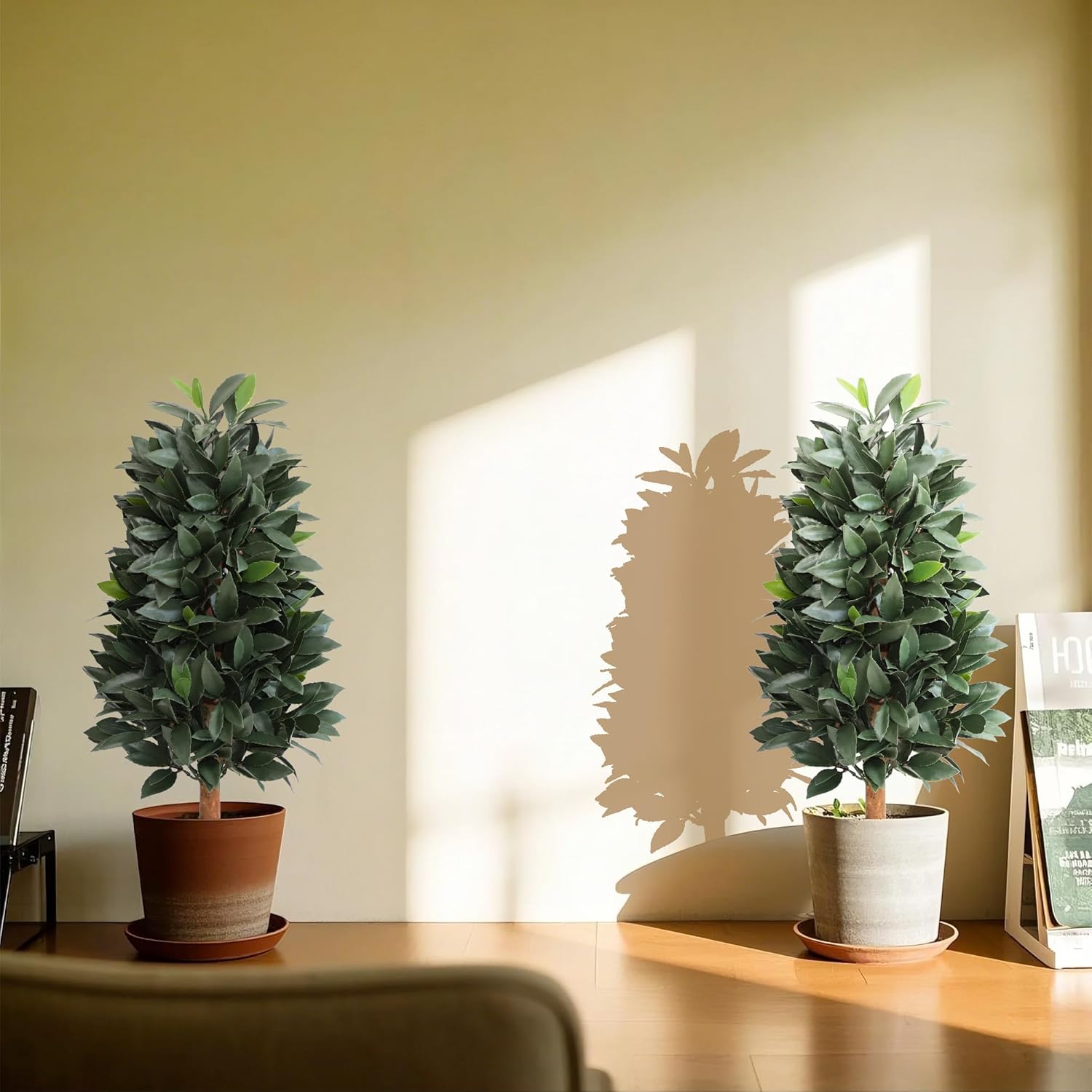 Momoplant Artificial Topiary Trees Set of 2 35Inch